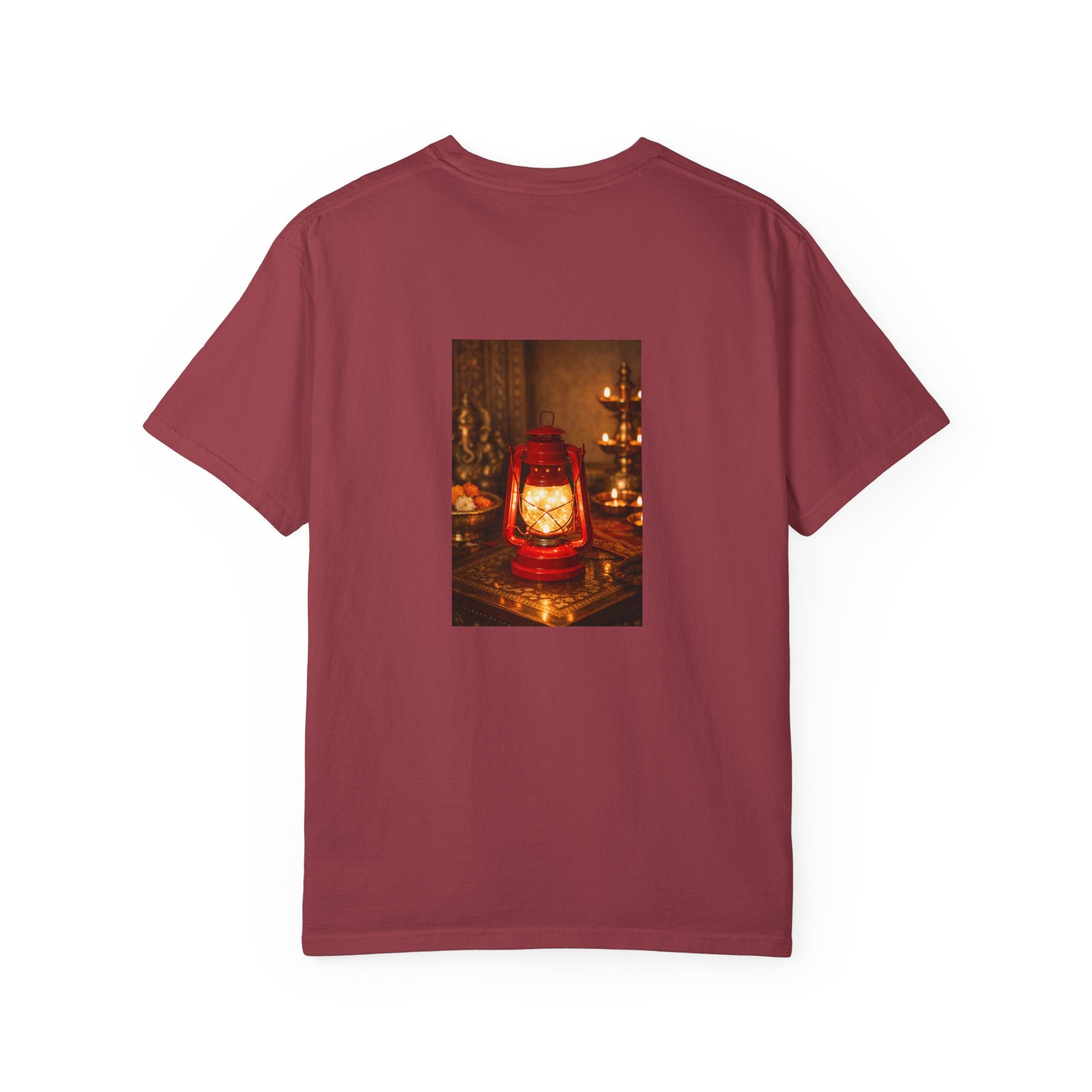 Lantern Altar T-Shirt — Vintage Oil Lantern Prayer Tee