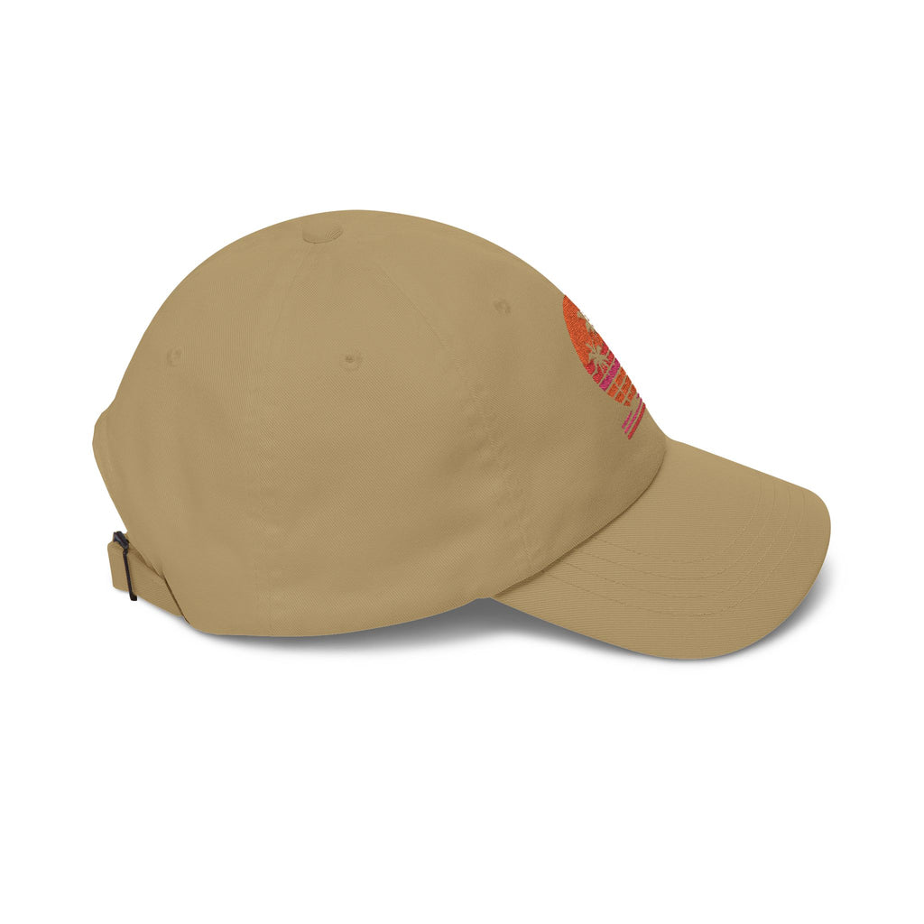 Dad Cap — Retro Sunset Palm Tree Embroidered Hat