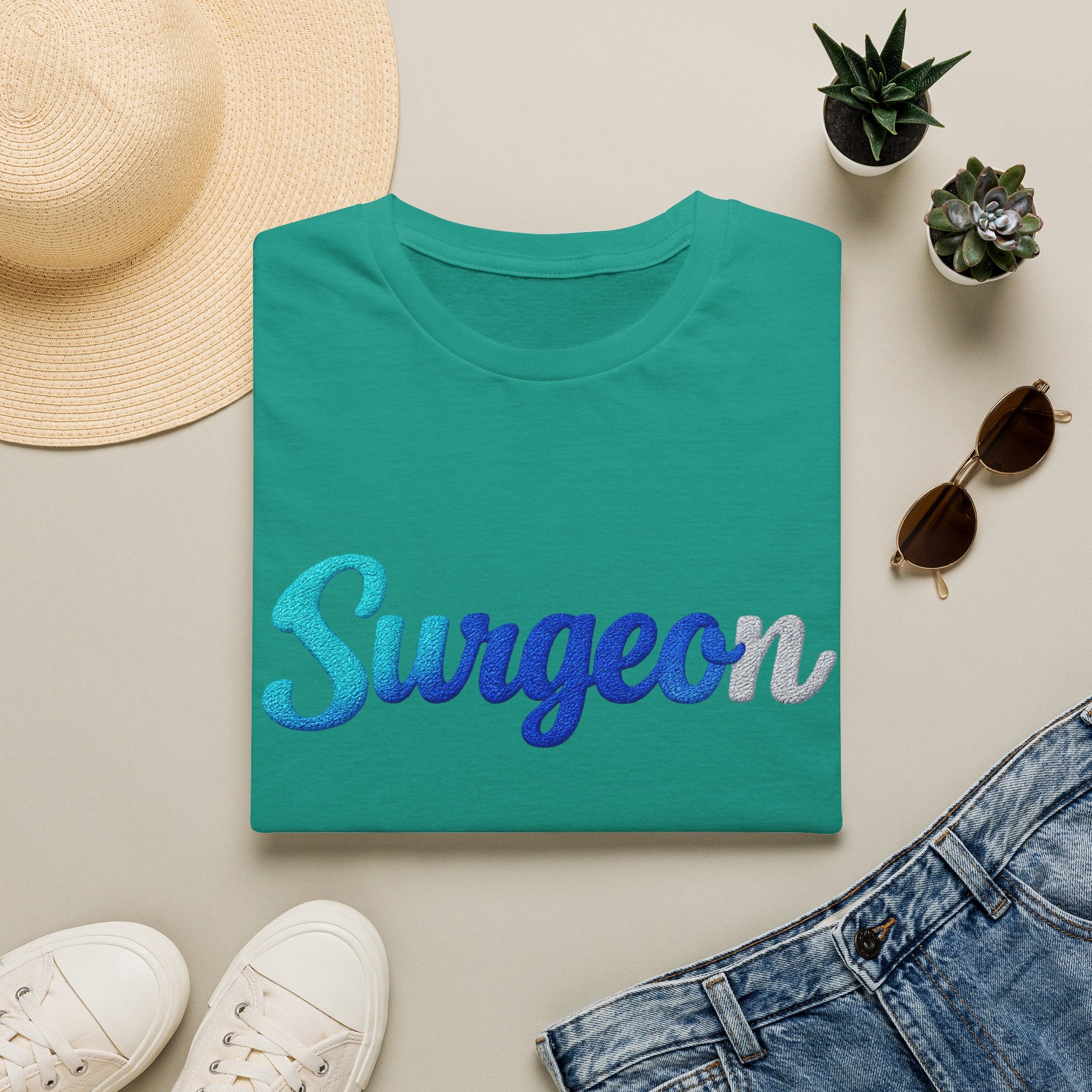 Surgeon Script T-Shirt — Blue Gradient Medical Pride Tee