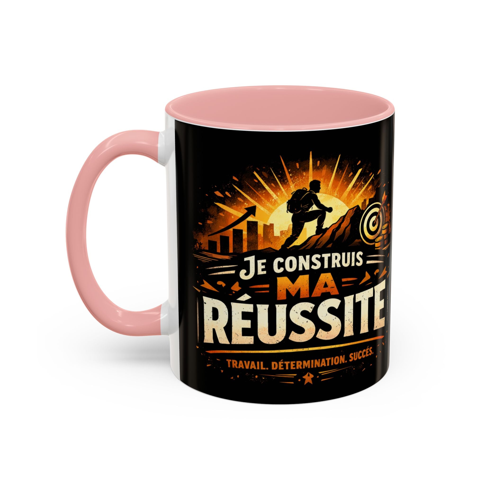 Motivational Coffee Mug — "Je Construis Ma Réussite" French Success Quote