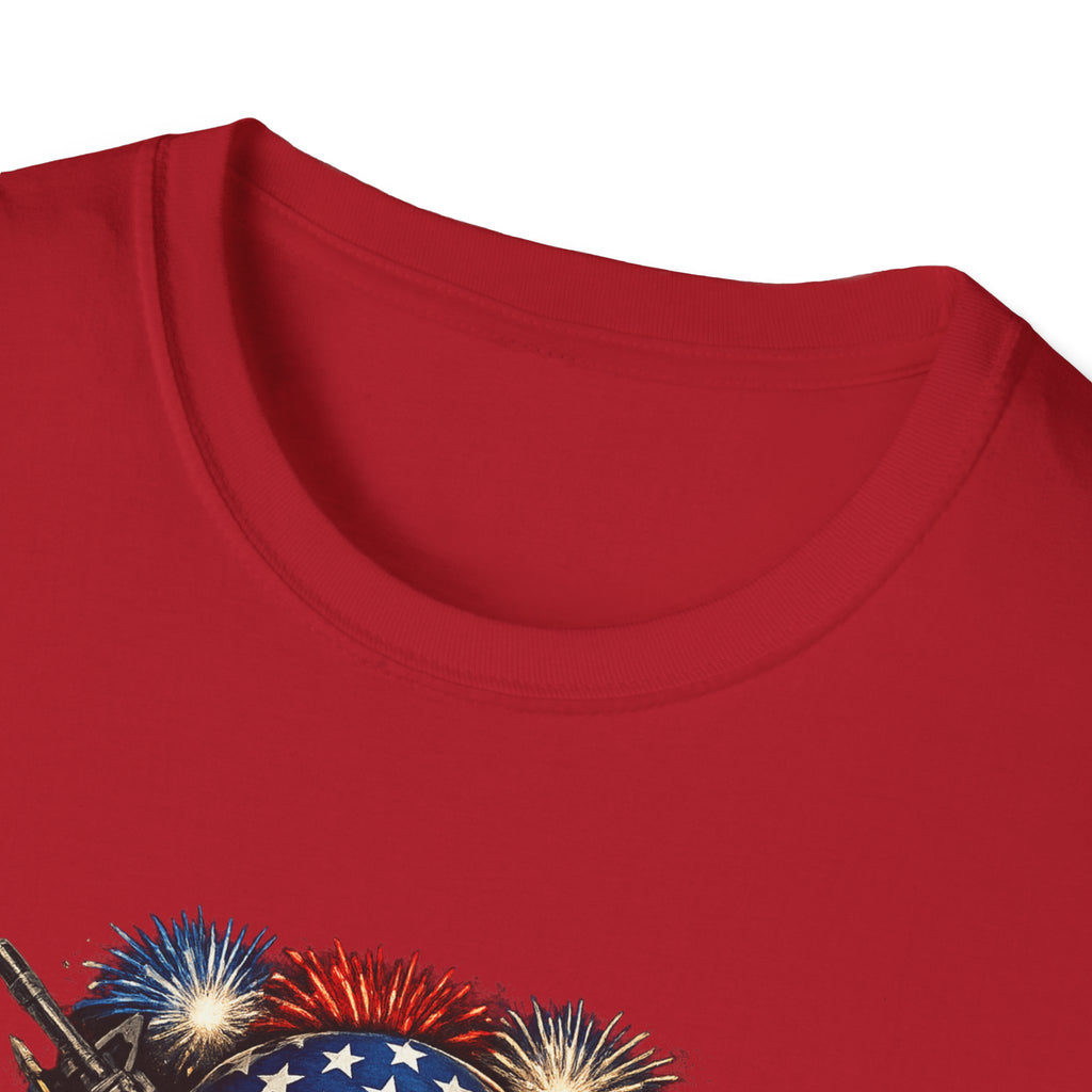 Patriotic Skull Tee "Death Before Defeat" - American Flag Military Graphic T-Shirt