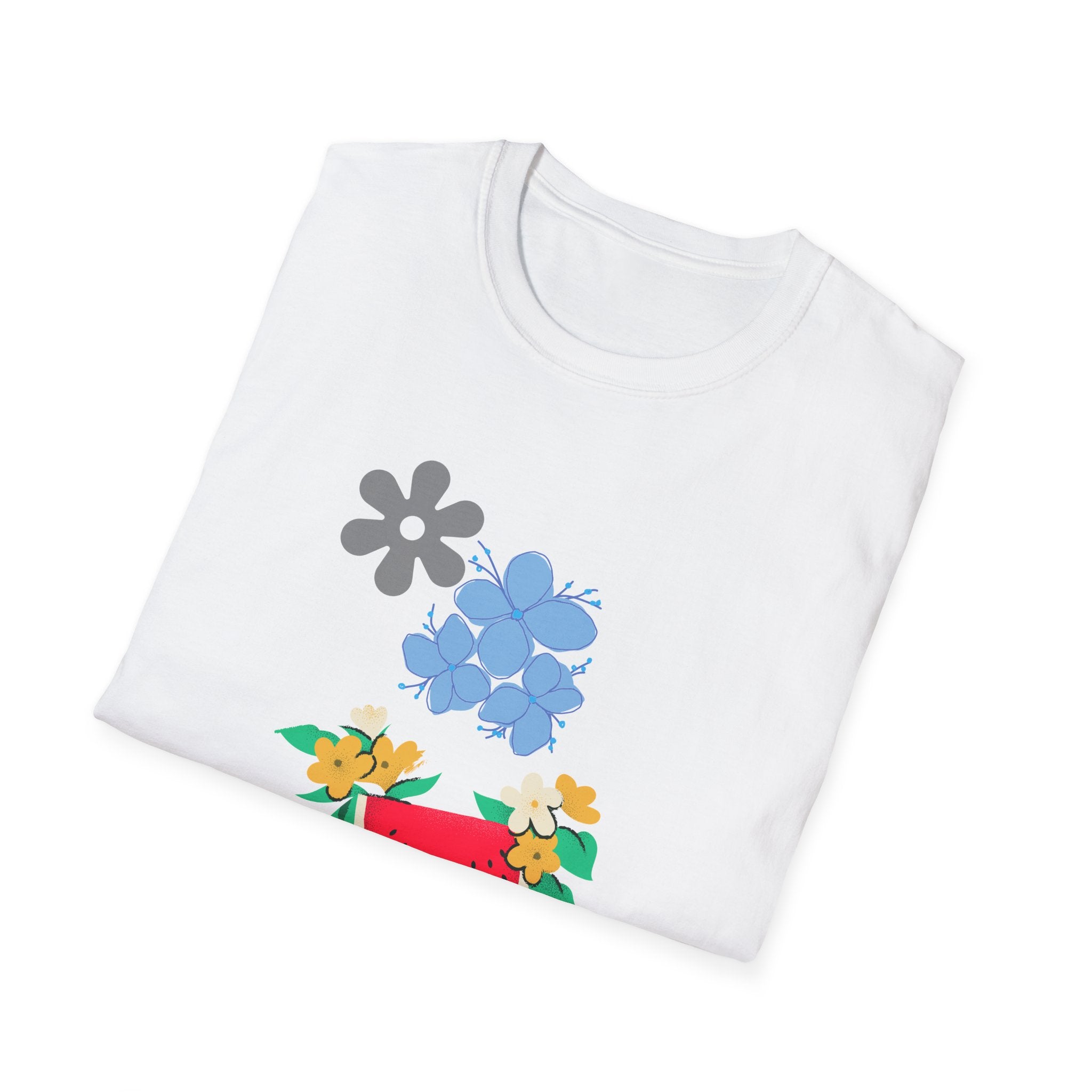 Watermelon Blossom Tee — Floral Fruit Graphic T-Shirt
