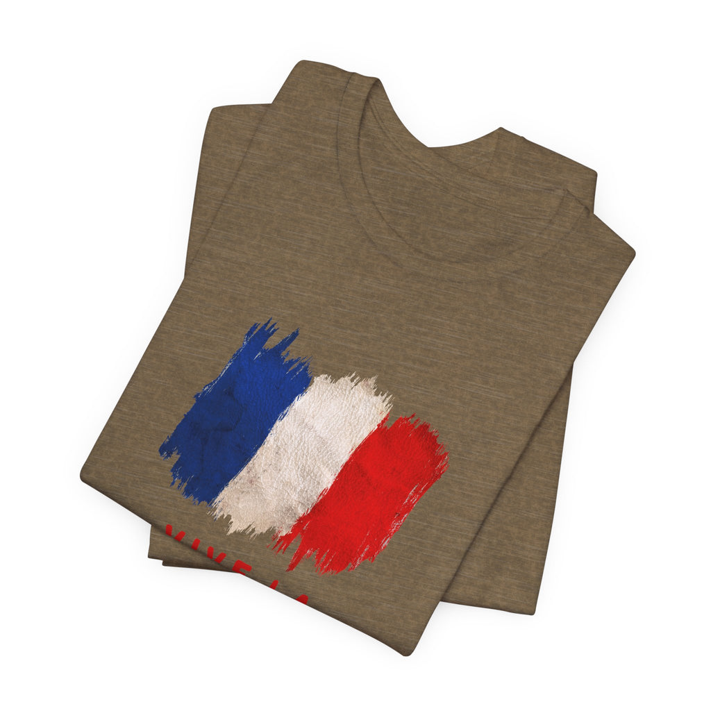Vive La France T‑Shirt — French Flag Brushstroke Tee