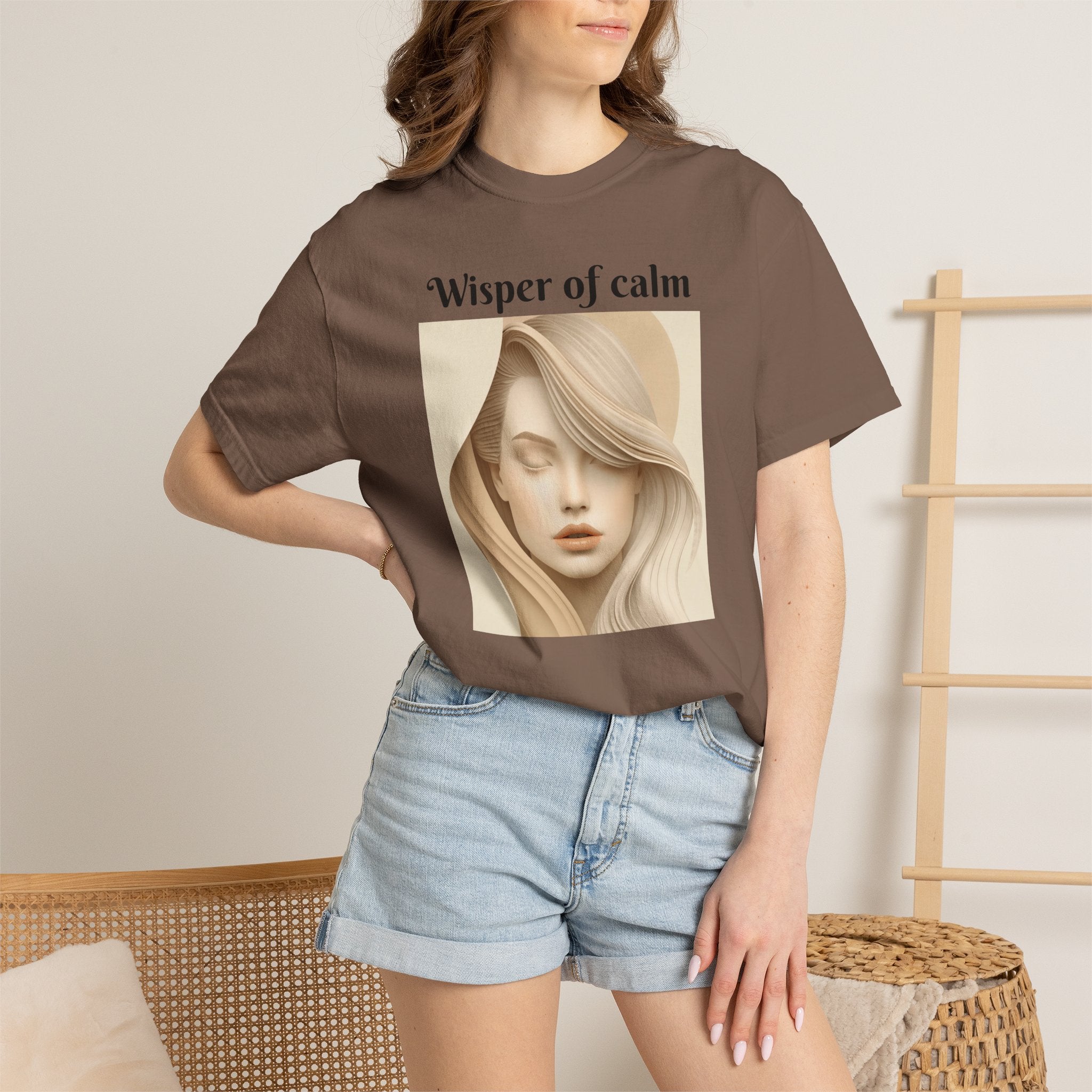 Whisper of Calm T-Shirt — Serene Portrait Graphic Tee