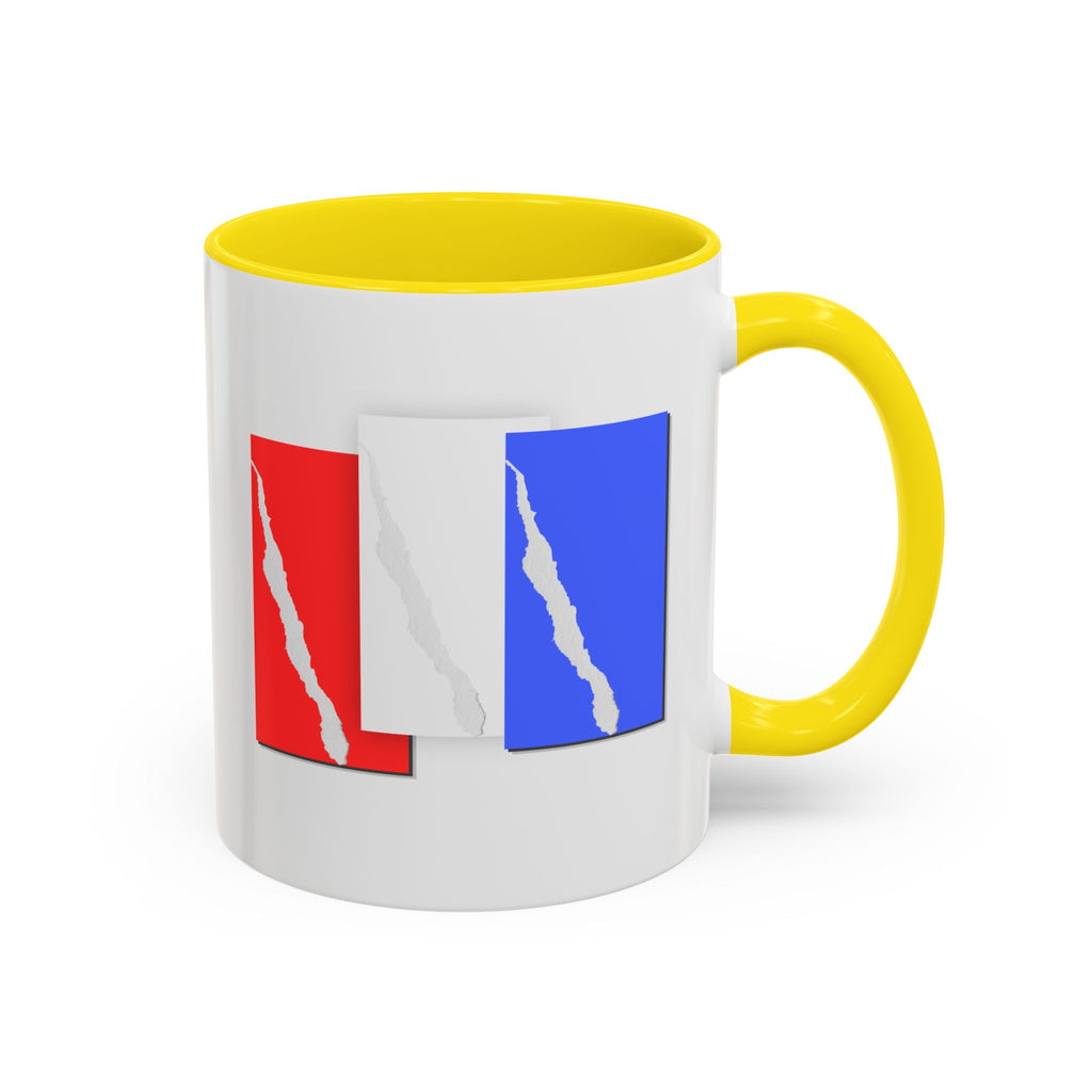 Accent Coffee Mug — Red, White & Blue Abstract Stripe Design (11/15oz)