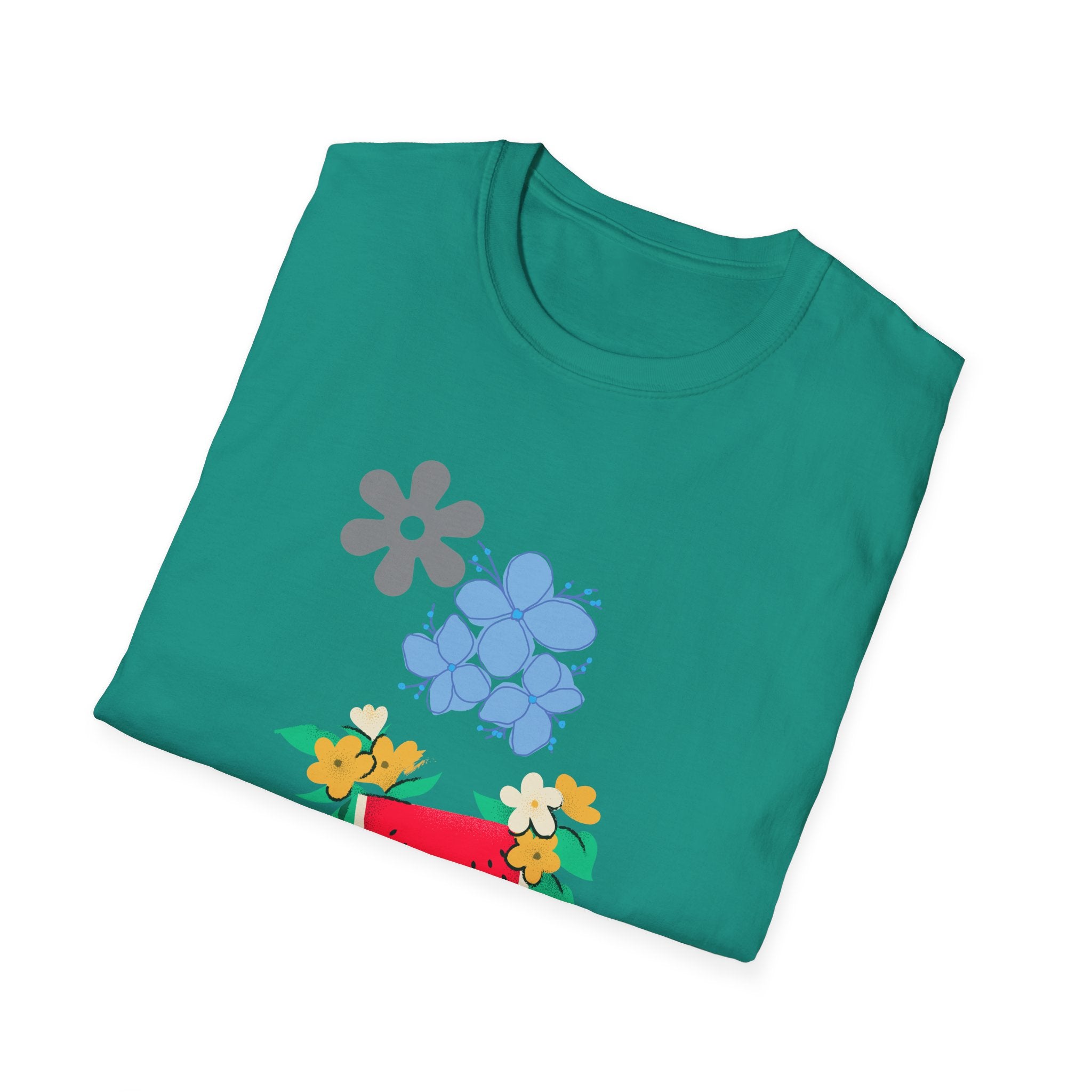 Watermelon Blossom Tee — Floral Fruit Graphic T-Shirt