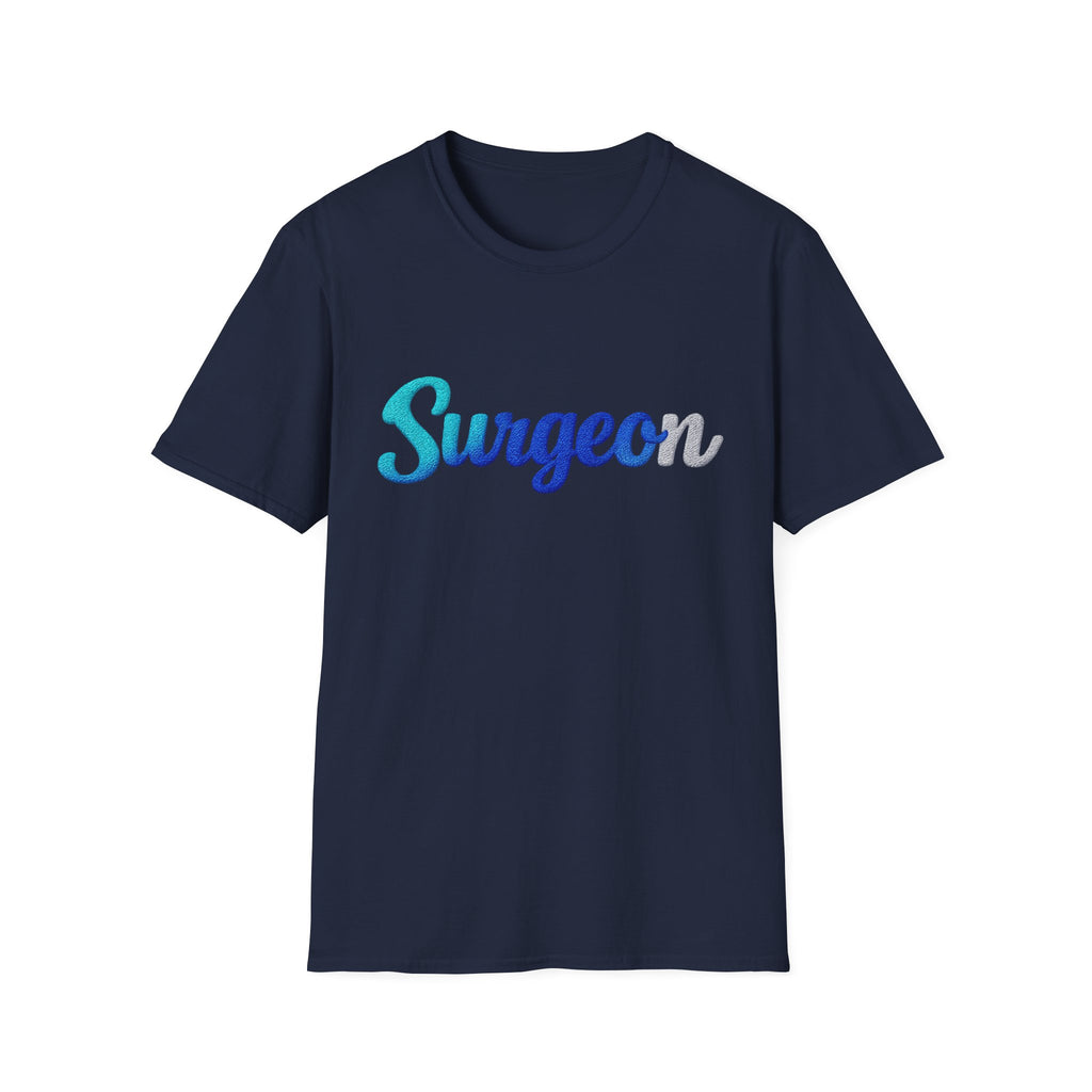 Surgeon Script T-Shirt — Blue Gradient Medical Pride Tee