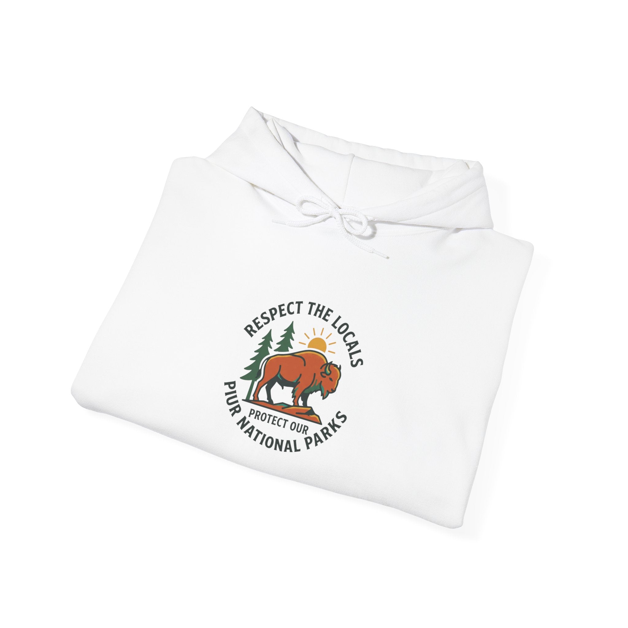 Respect the Locals bison badge Hoodie | Protect Our Parks, national parks, leave no trace