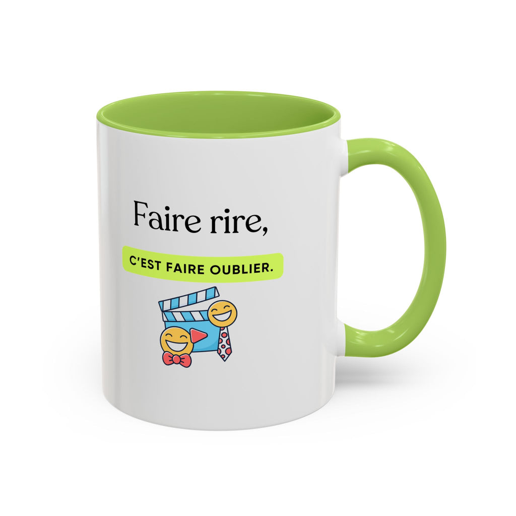 French Quote Accent Coffee Mug — "Faire rire, c'est faire oublier." (11/15oz)