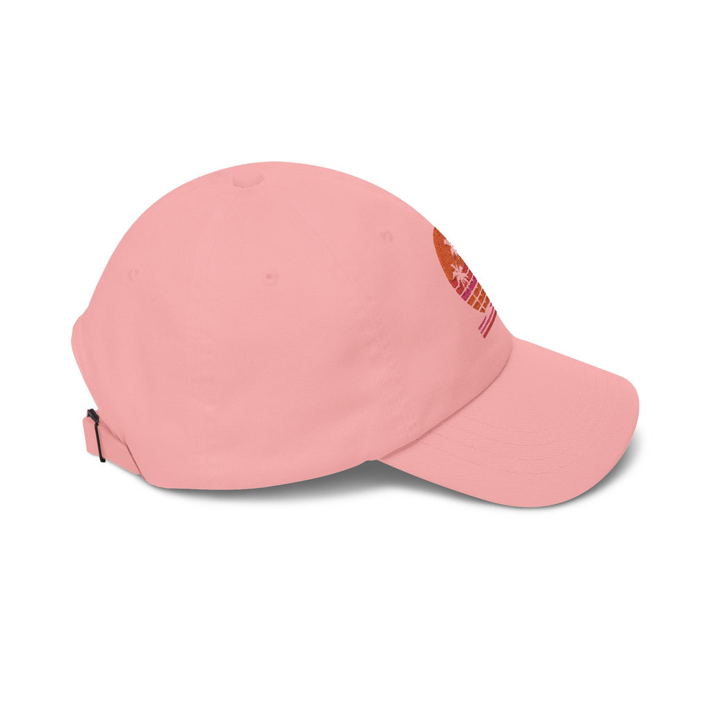 Dad Cap — Retro Sunset Palm Tree Embroidered Hat