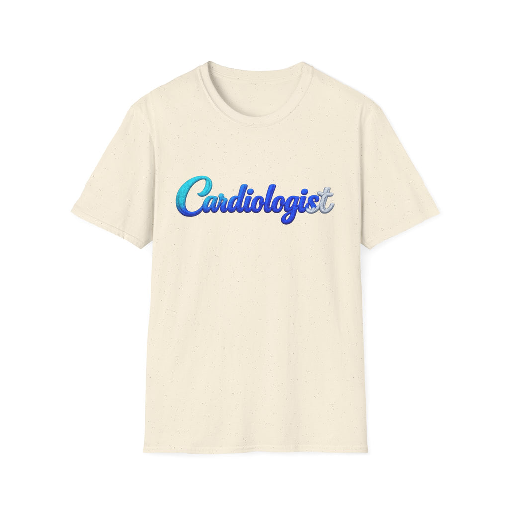 Cardiologist Script Tee — Blue Gradient Medical Doctor Shirt