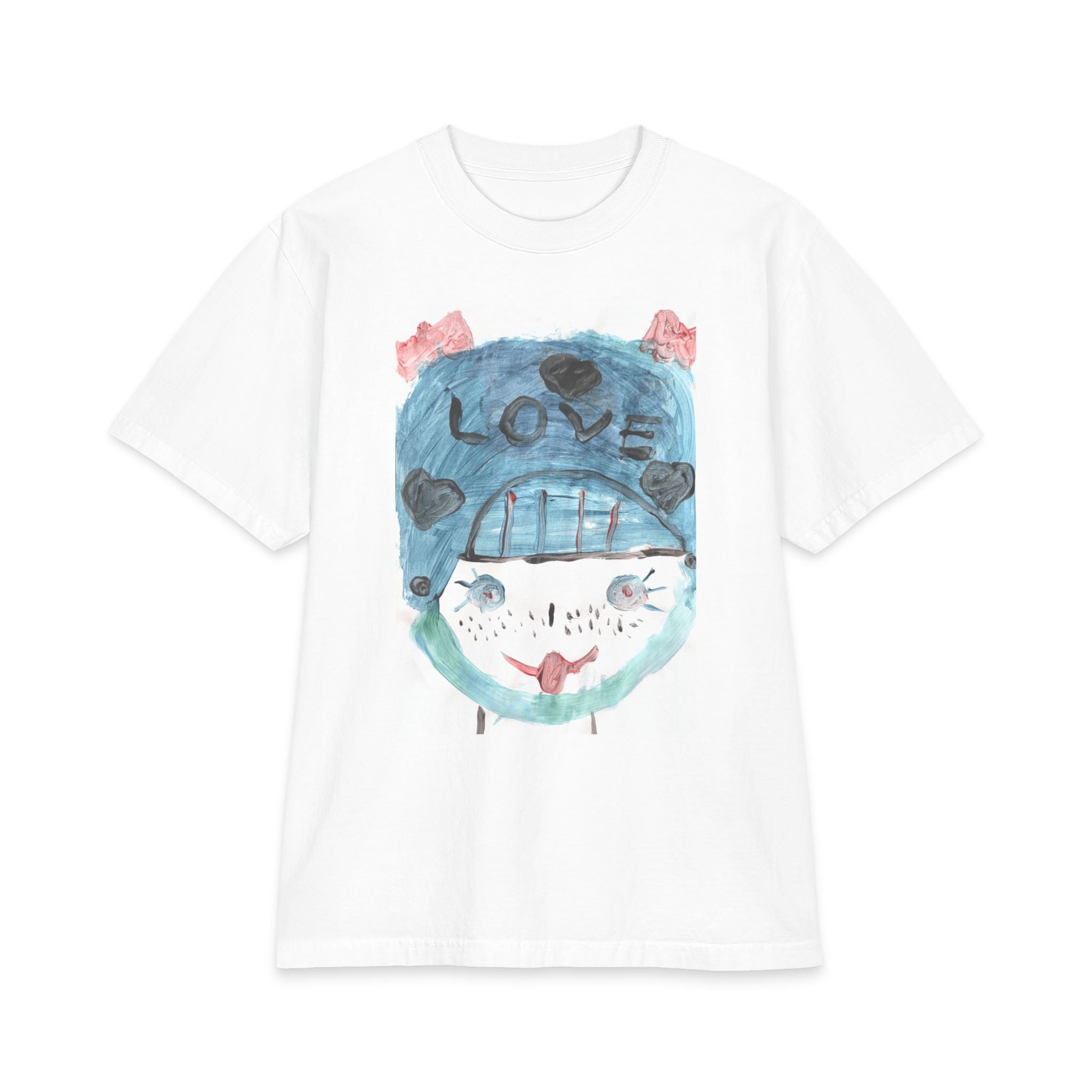 Love Monster Graphic T-Shirt — Cute Watercolor Face Illustration