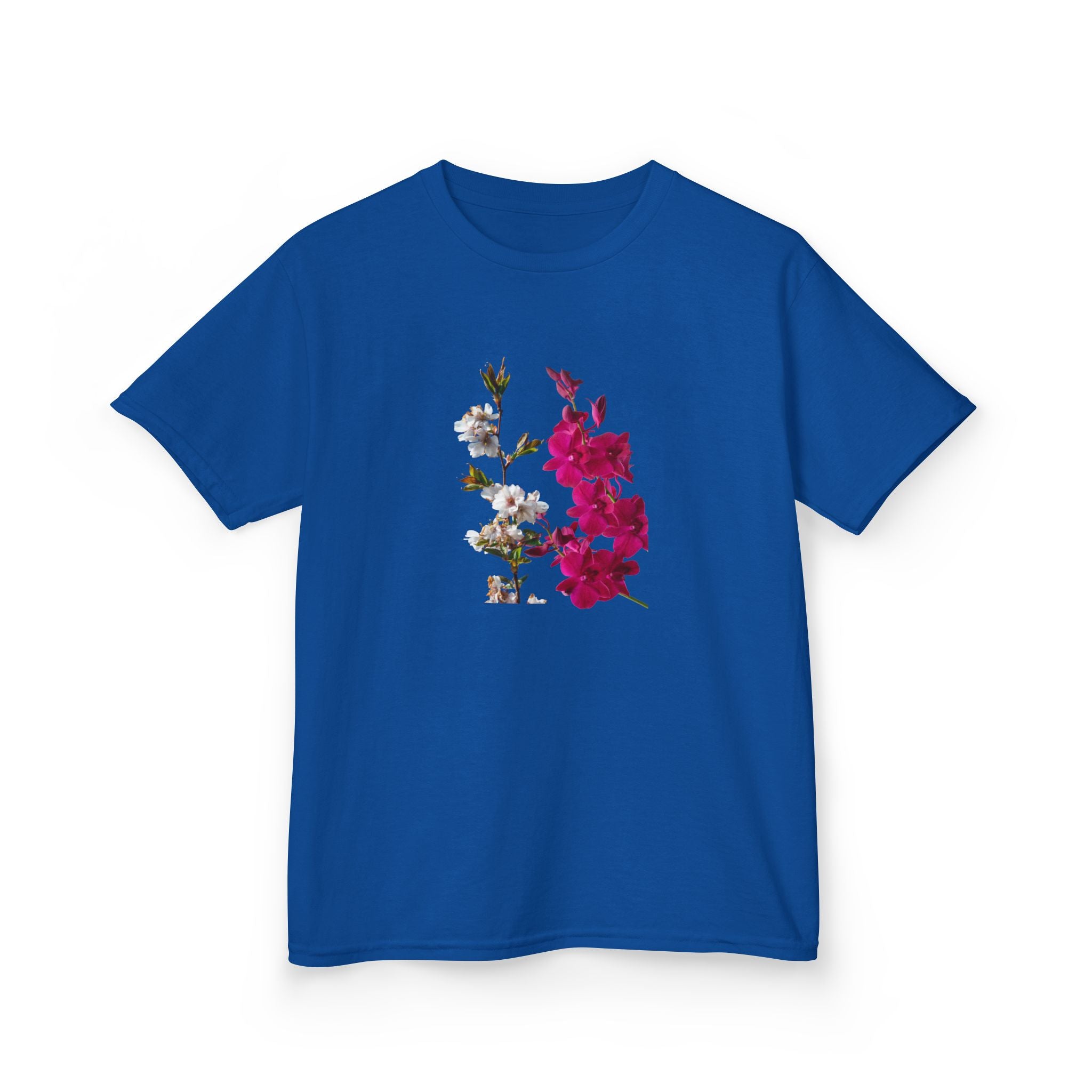 Kids Floral Tee — Pink Bougainvillea Graphic Cotton Shirt