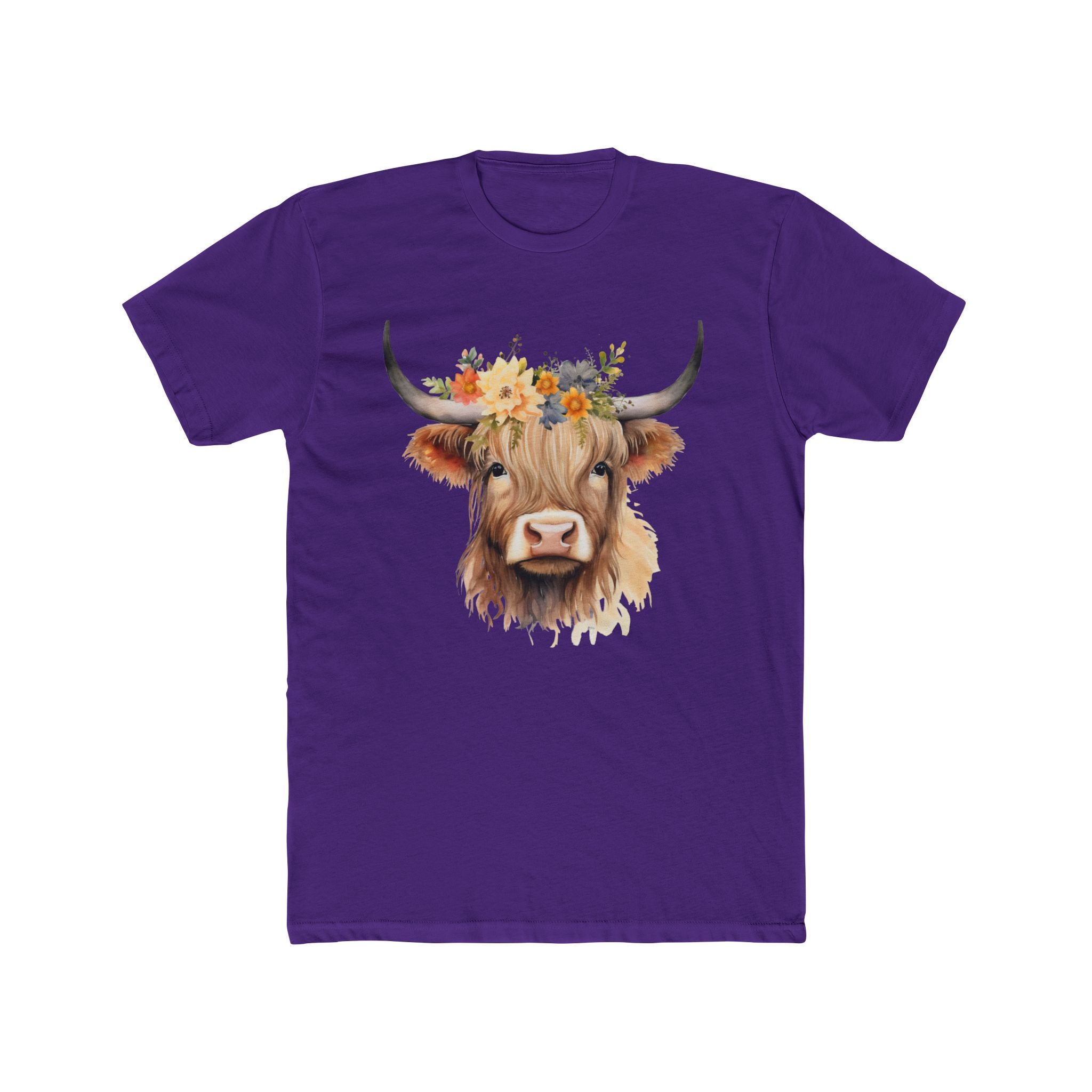 Fearlesss Highland Cow - Watercolor Floral Art