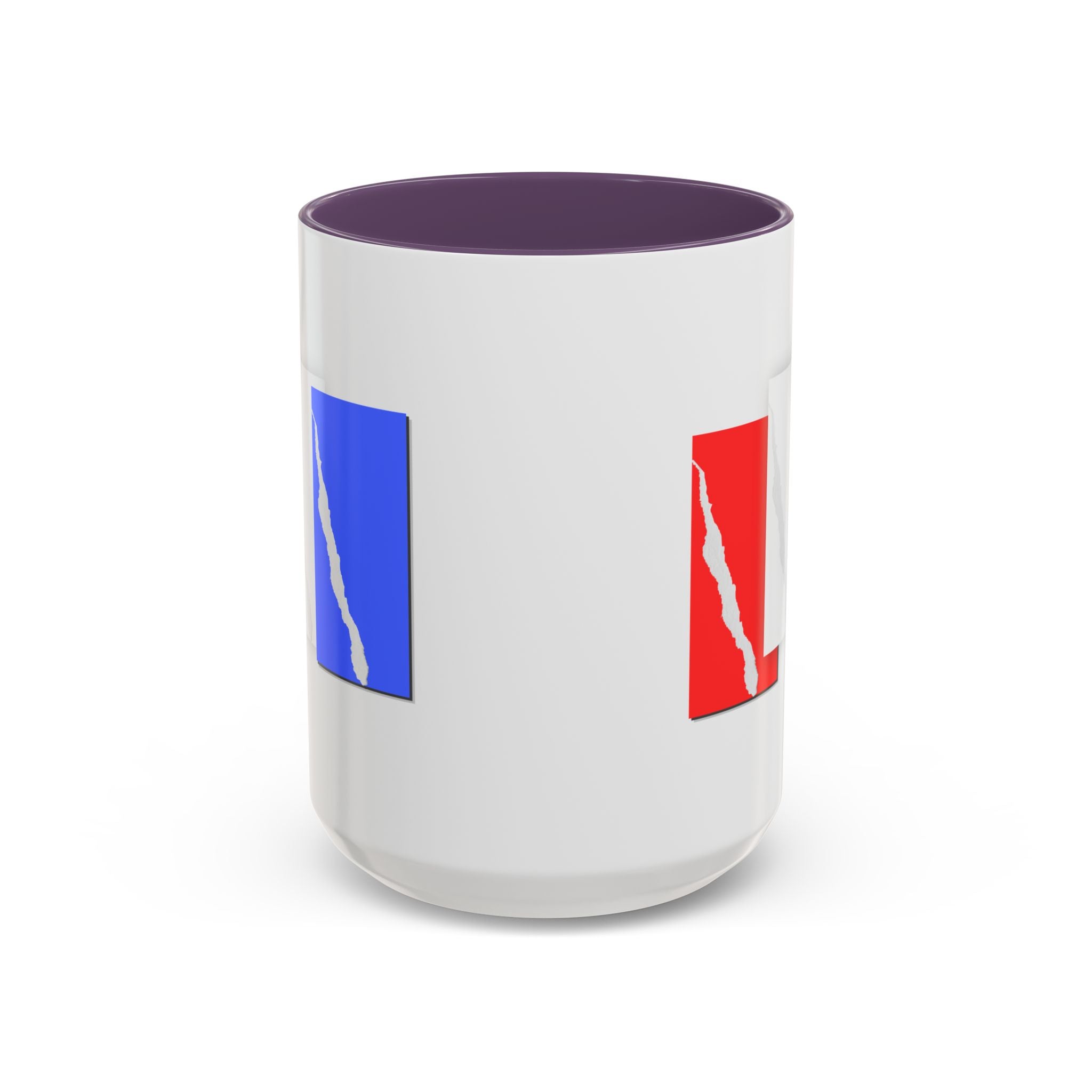 Accent Coffee Mug — Red, White & Blue Abstract Stripe Design (11/15oz)