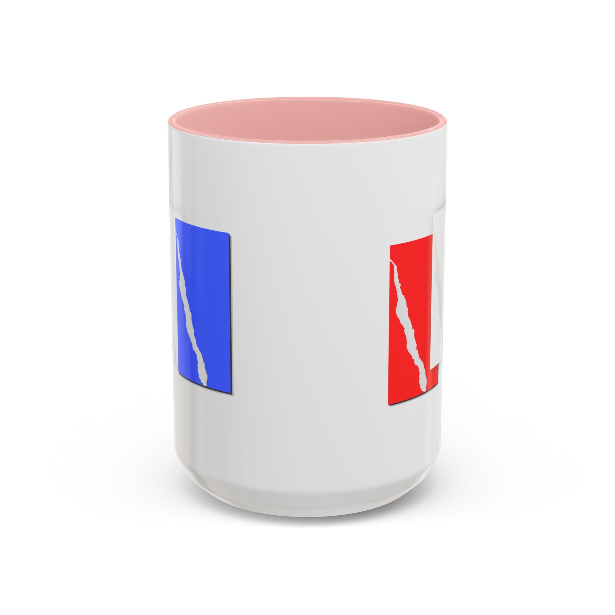 Accent Coffee Mug — Red, White & Blue Abstract Stripe Design (11/15oz)