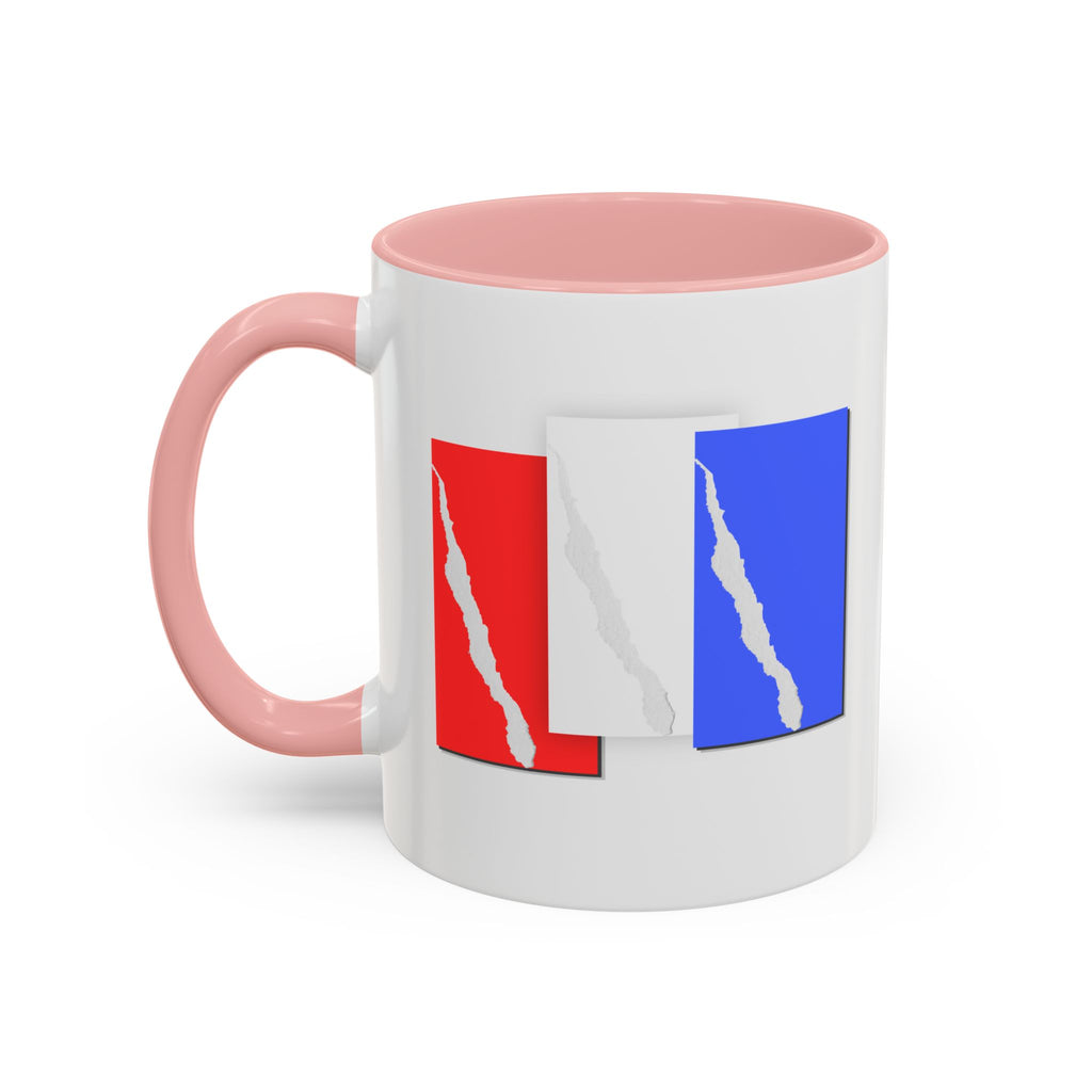 Accent Coffee Mug — Red, White & Blue Abstract Stripe Design (11/15oz)