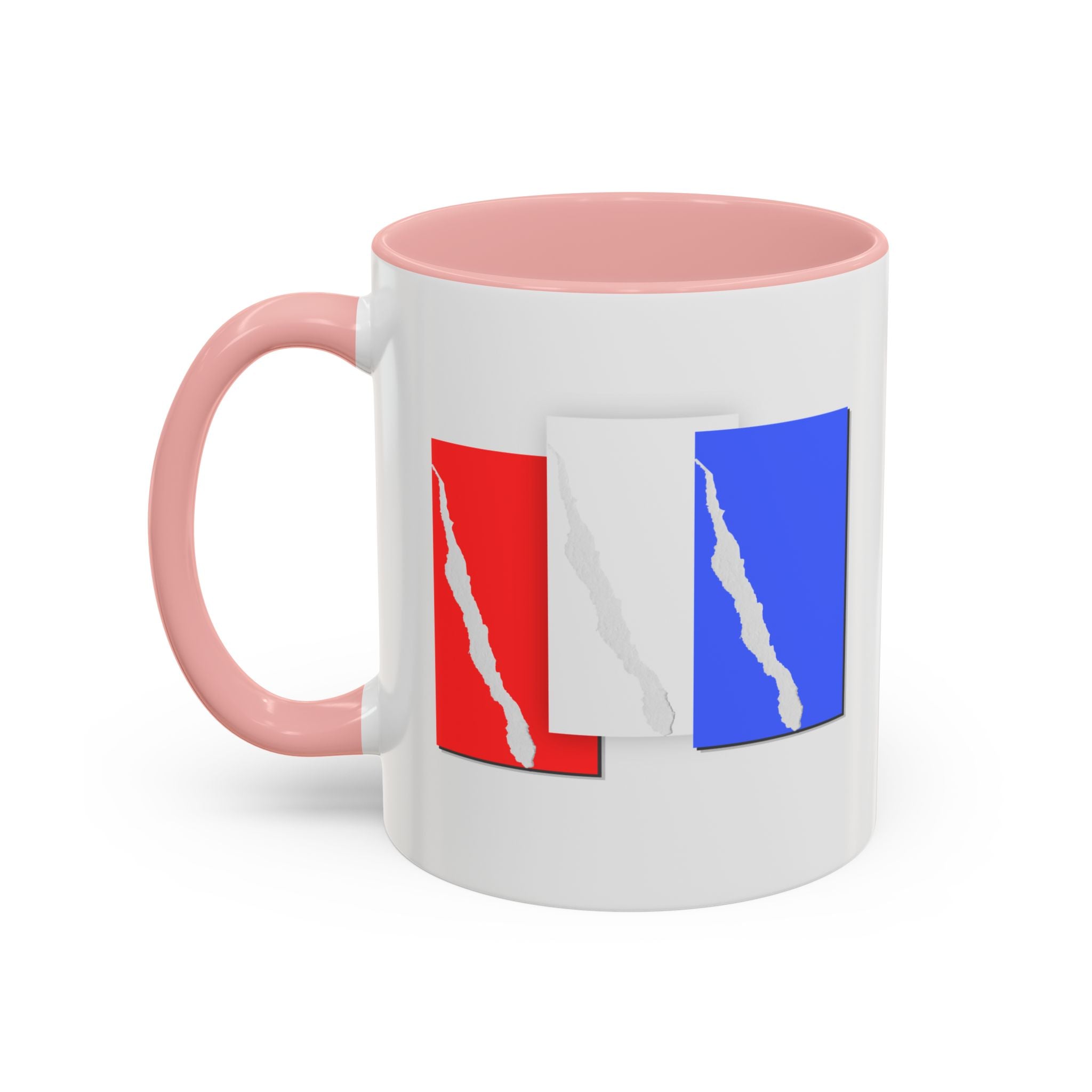 Accent Coffee Mug — Red, White & Blue Abstract Stripe Design (11/15oz)