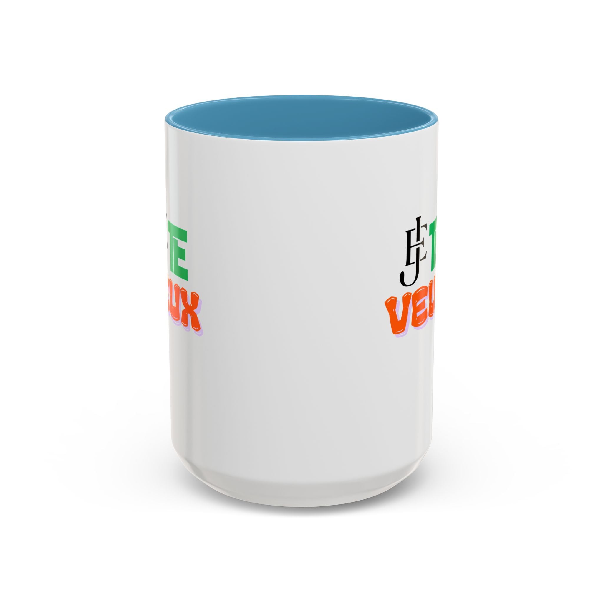 French Phrase Accent Mug — "Je Te Veux" Colorful Ceramic Coffee Mug (11/15oz)