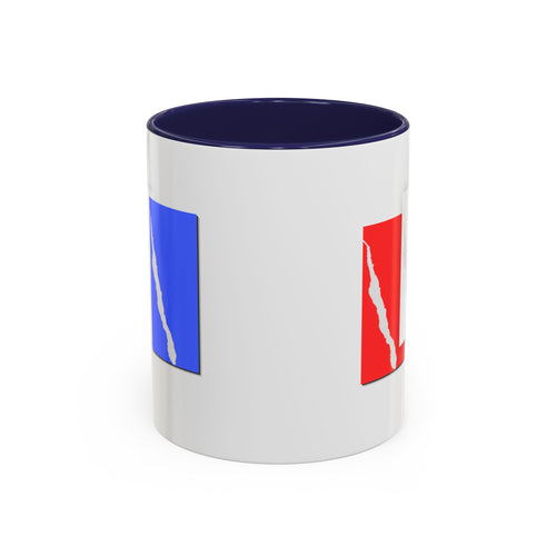 Accent Coffee Mug — Red, White & Blue Abstract Stripe Design (11/15oz)