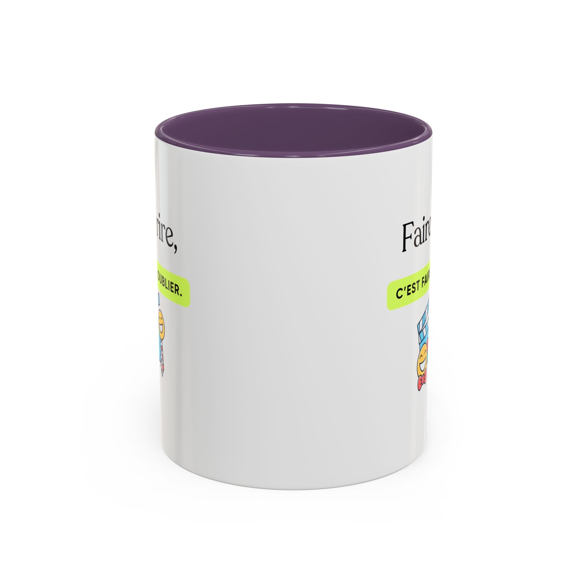 French Quote Accent Coffee Mug — "Faire rire, c'est faire oublier." (11/15oz)