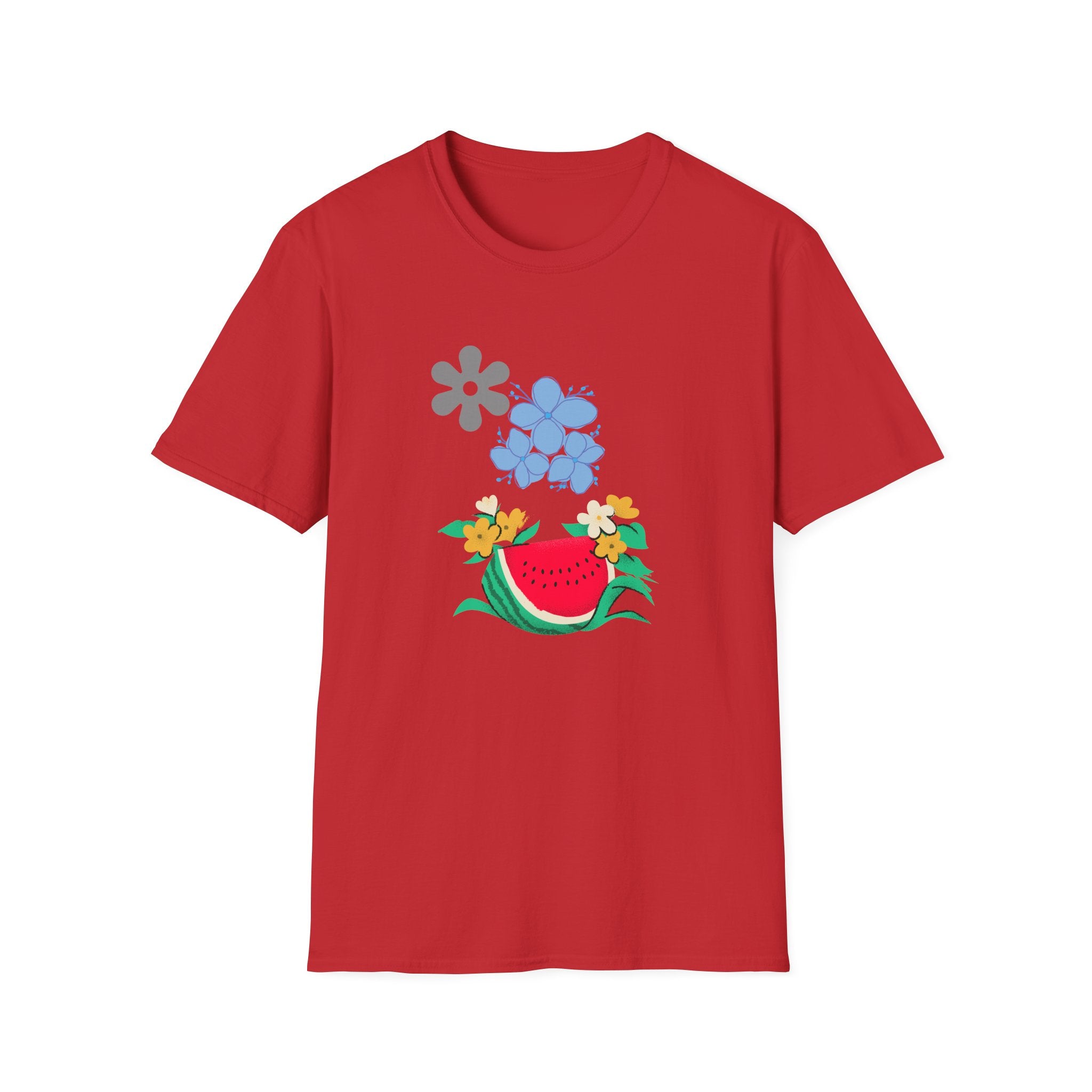 Watermelon Blossom Tee — Floral Fruit Graphic T-Shirt