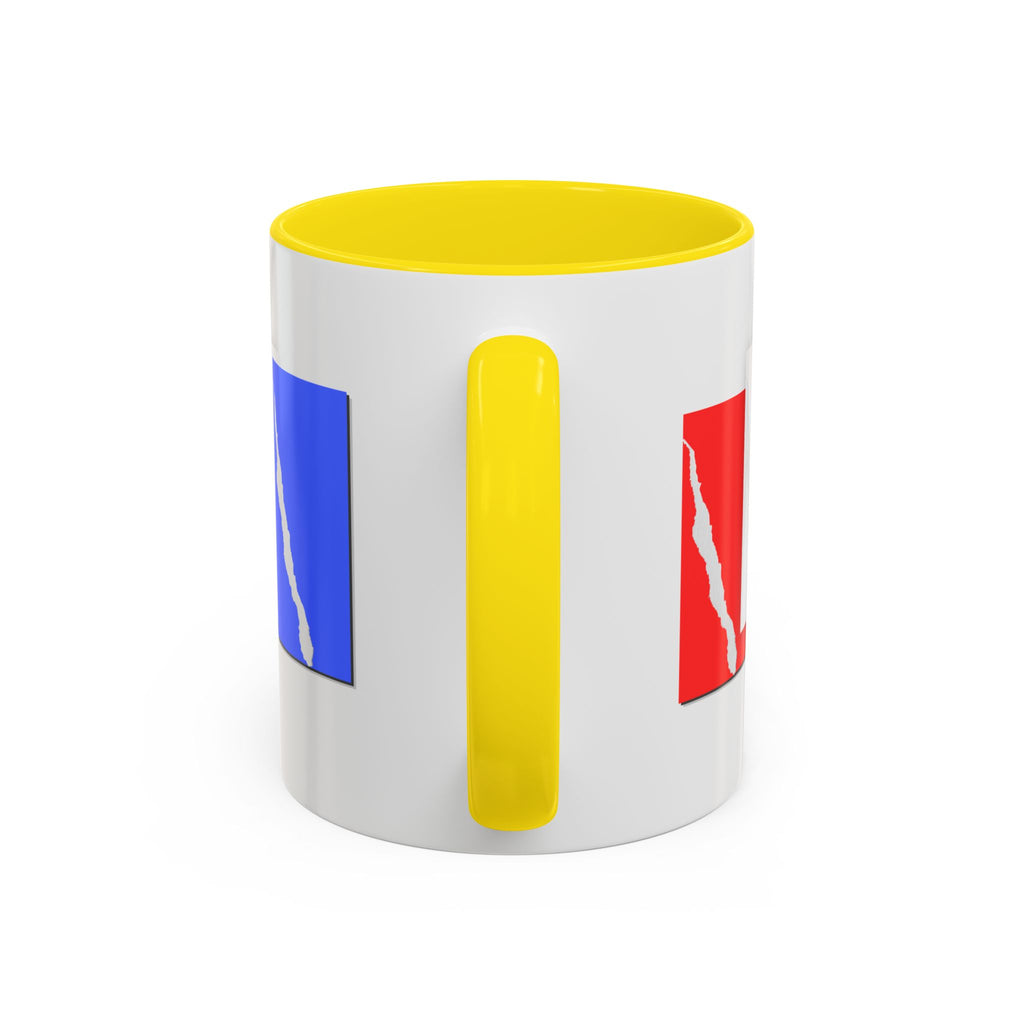 Accent Coffee Mug — Red, White & Blue Abstract Stripe Design (11/15oz)