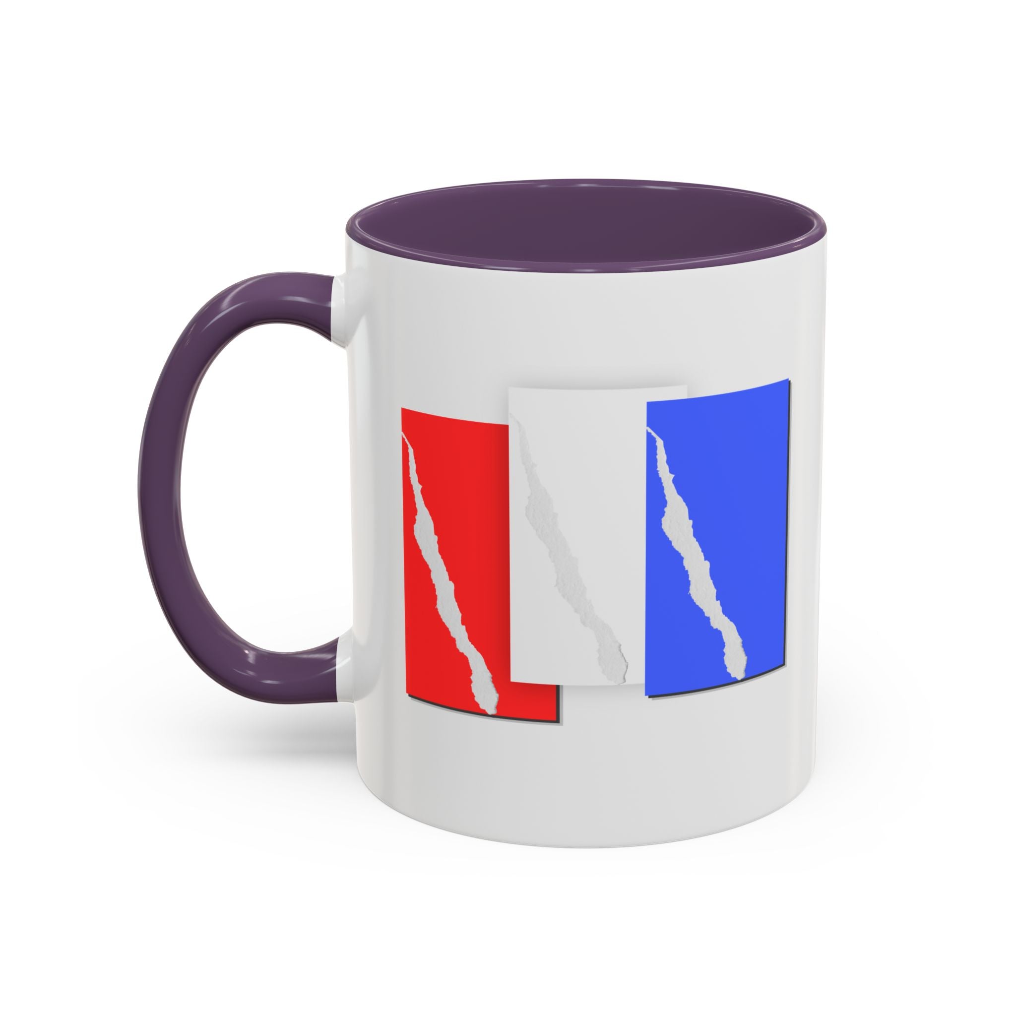 Accent Coffee Mug — Red, White & Blue Abstract Stripe Design (11/15oz)