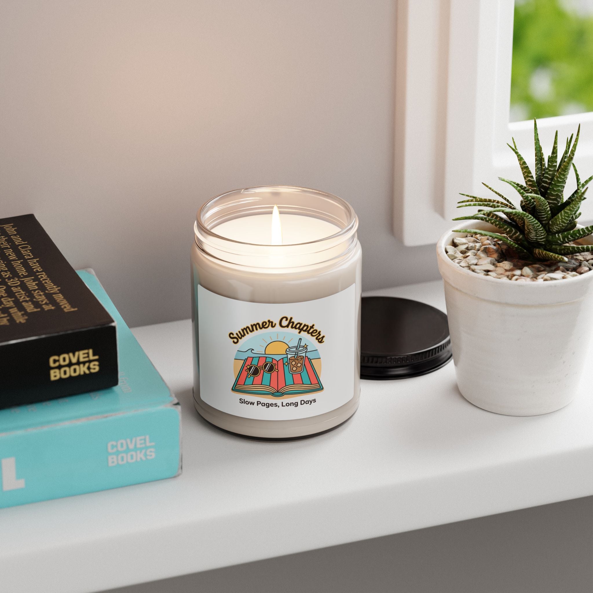 Summer Chapters Soy Candle, summer aesthetic | coastal vibes, retro pastel
