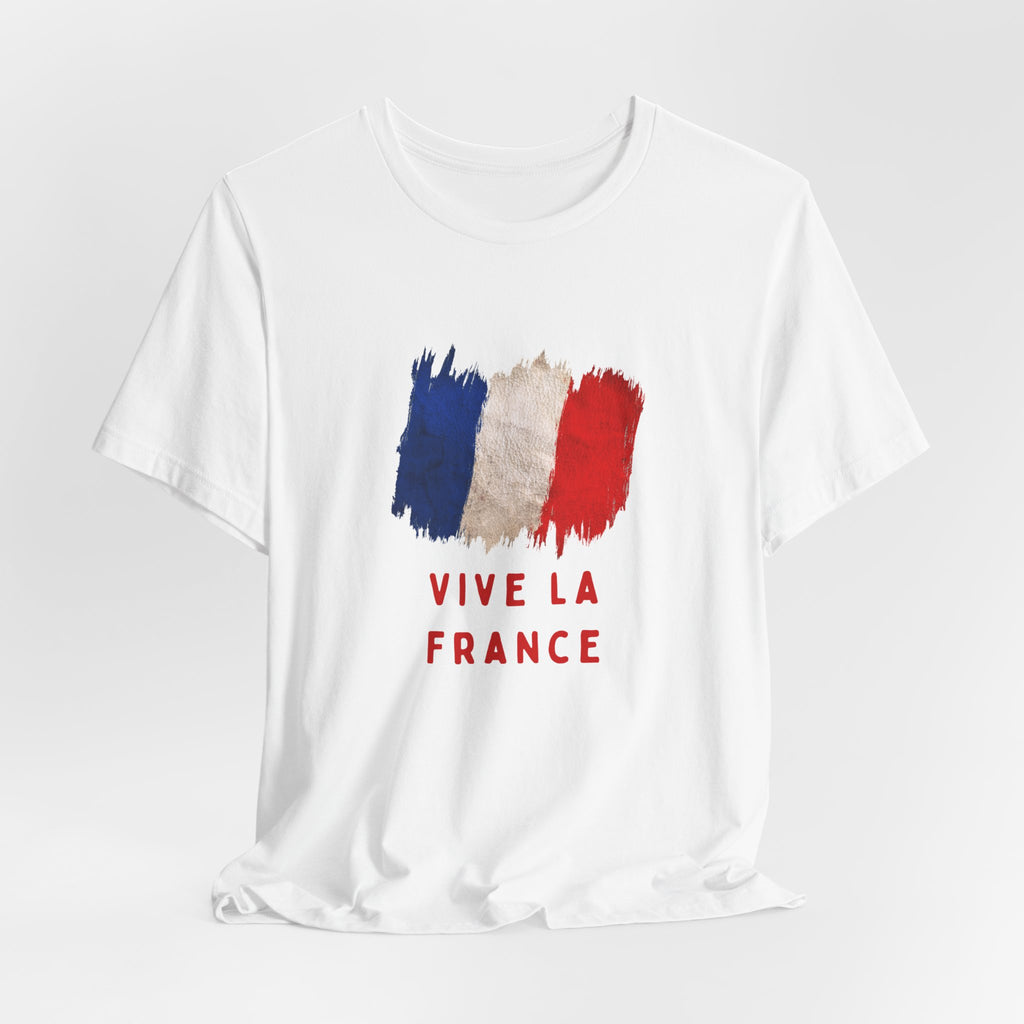 Vive La France T‑Shirt — French Flag Brushstroke Tee