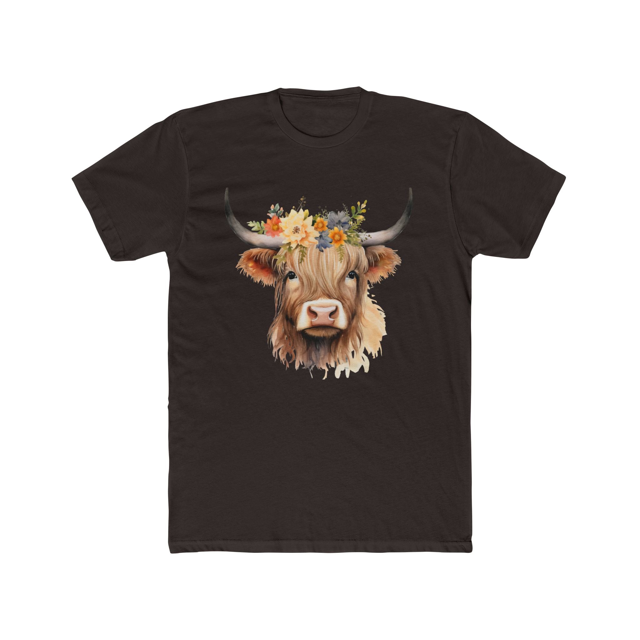 Fearlesss Highland Cow - Watercolor Floral Art
