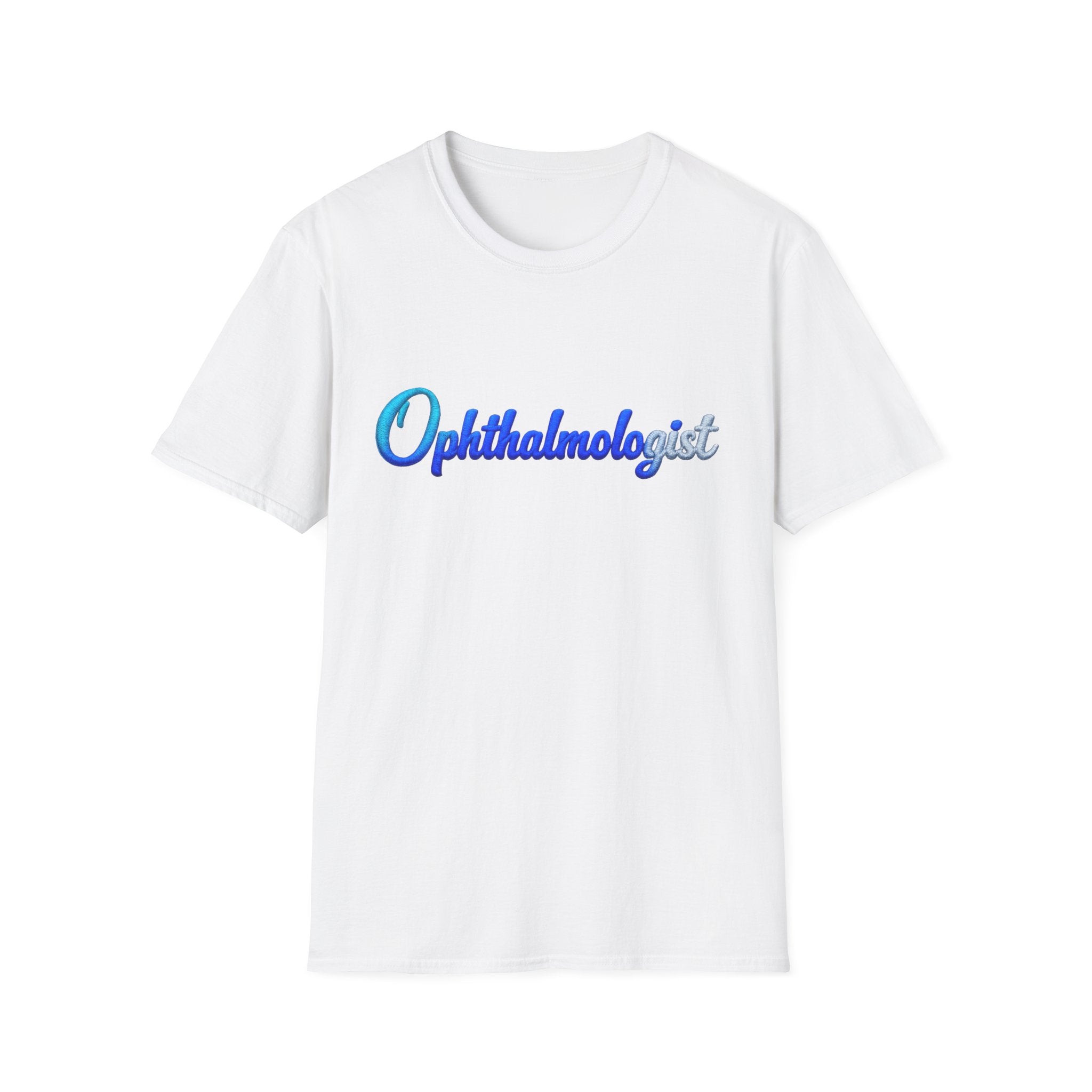 Ophthalmologist T-Shirt — Blue Script Medical Doctor Gift