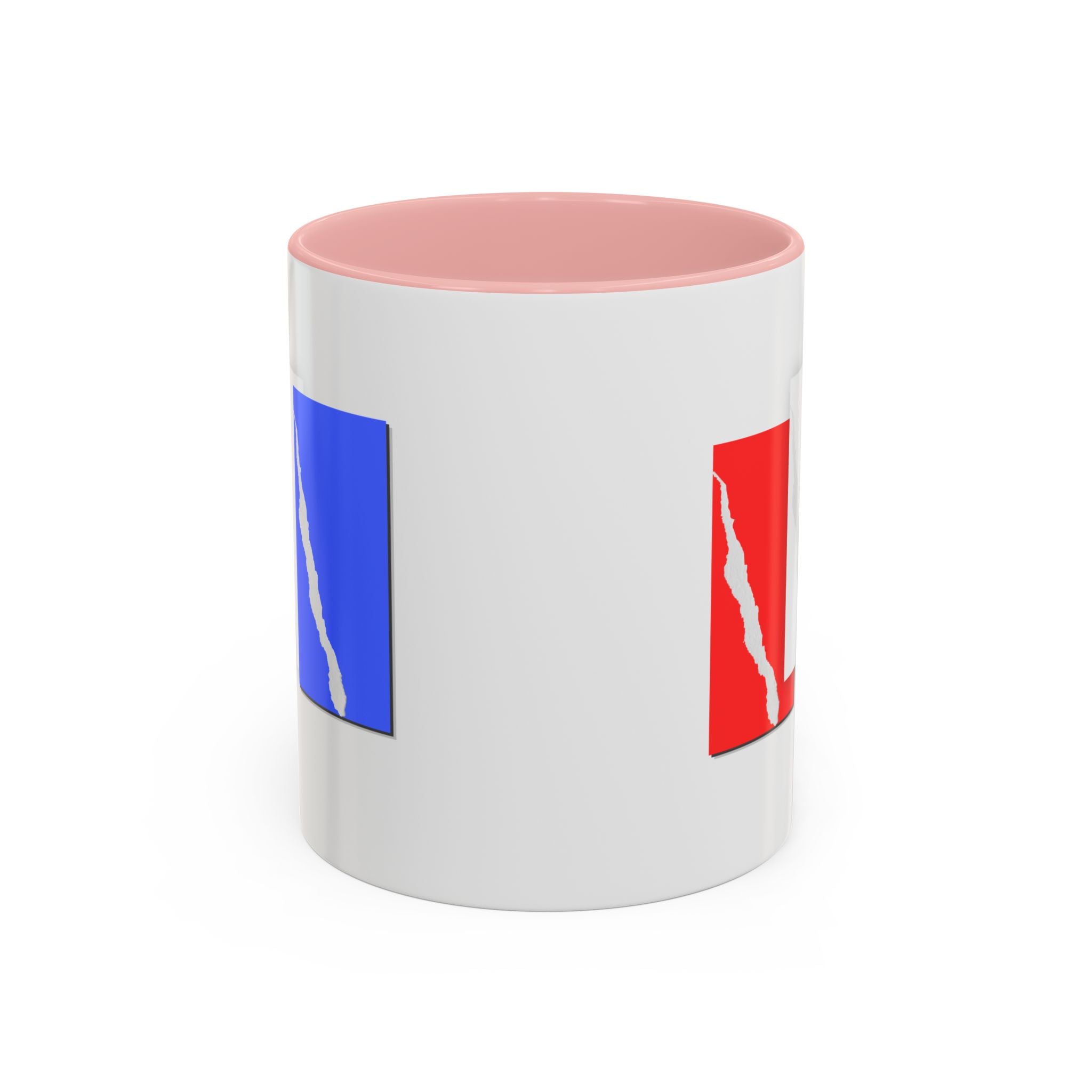 Accent Coffee Mug — Red, White & Blue Abstract Stripe Design (11/15oz)