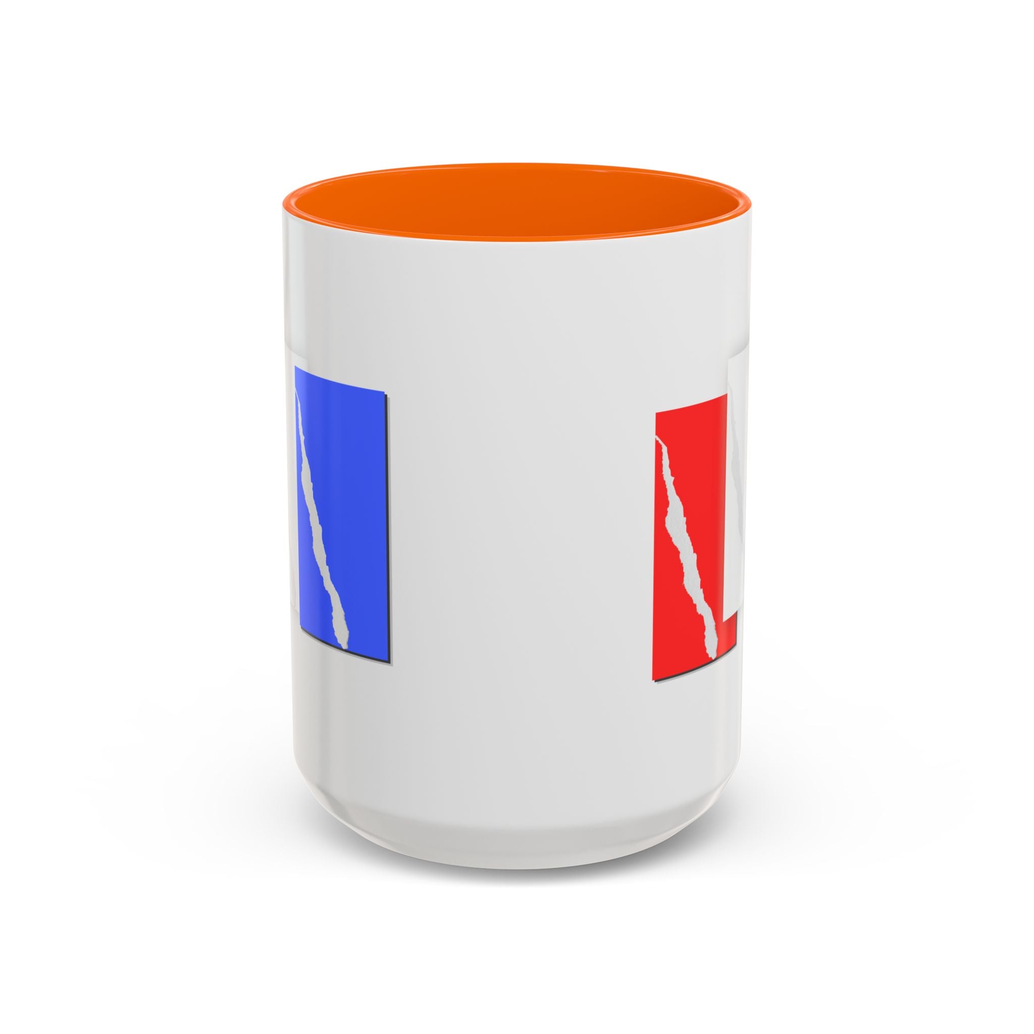 Accent Coffee Mug — Red, White & Blue Abstract Stripe Design (11/15oz)