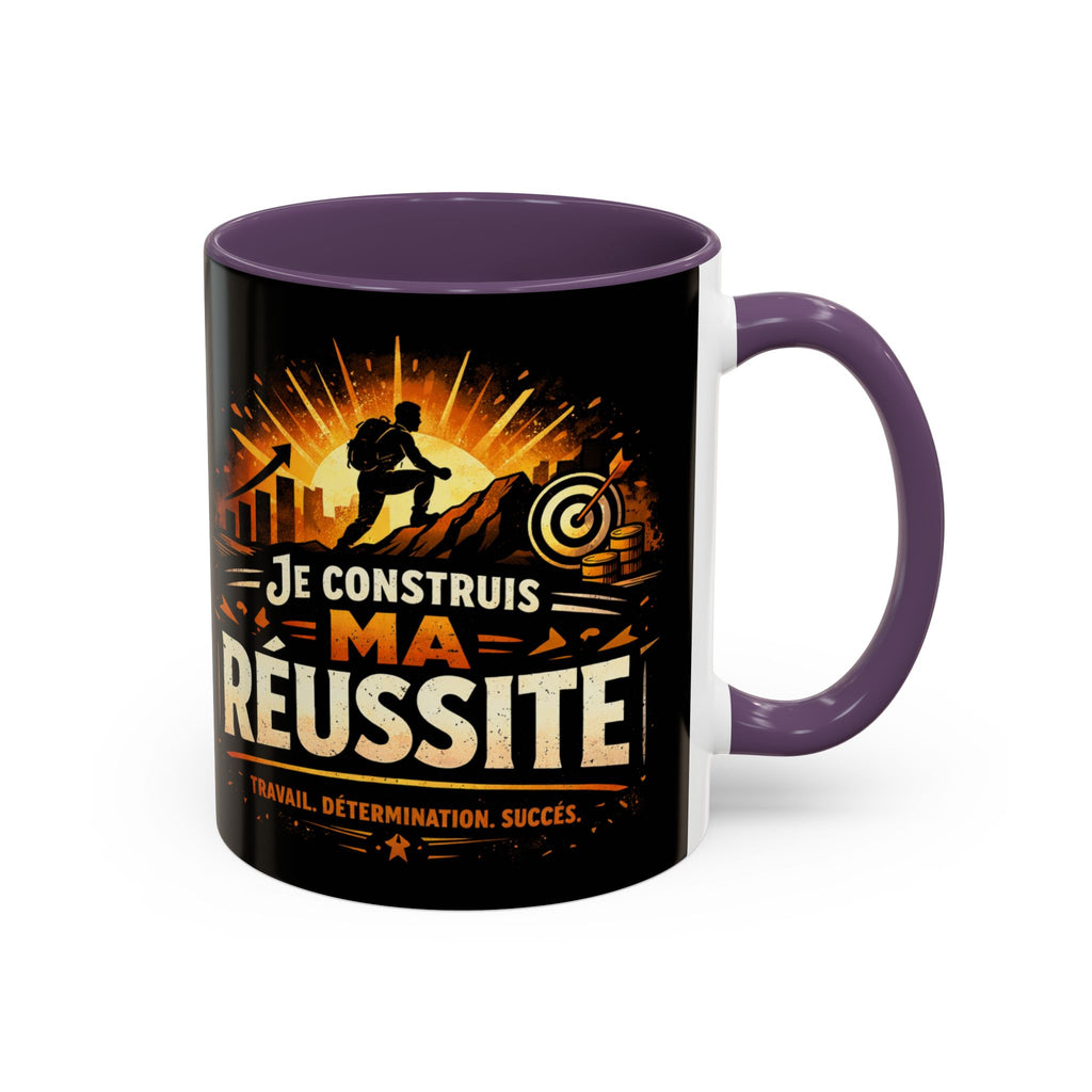 Motivational Coffee Mug — "Je Construis Ma Réussite" French Success Quote