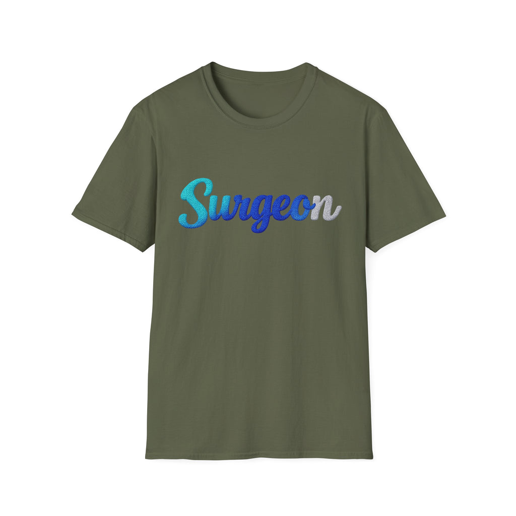 Surgeon Script T-Shirt — Blue Gradient Medical Pride Tee