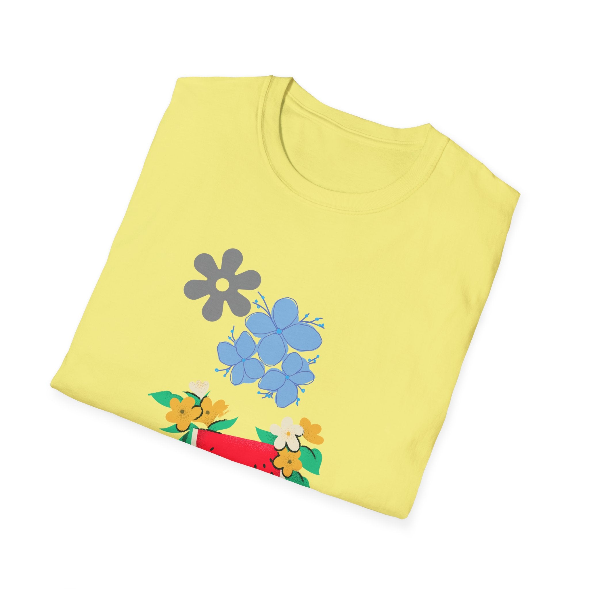 Watermelon Blossom Tee — Floral Fruit Graphic T-Shirt