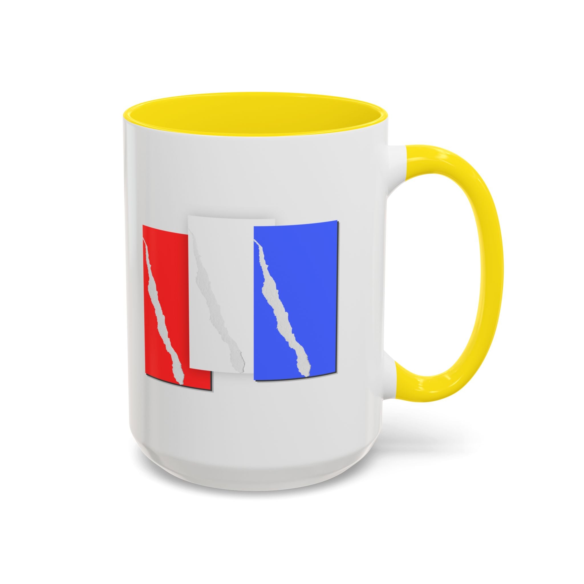 Accent Coffee Mug — Red, White & Blue Abstract Stripe Design (11/15oz)