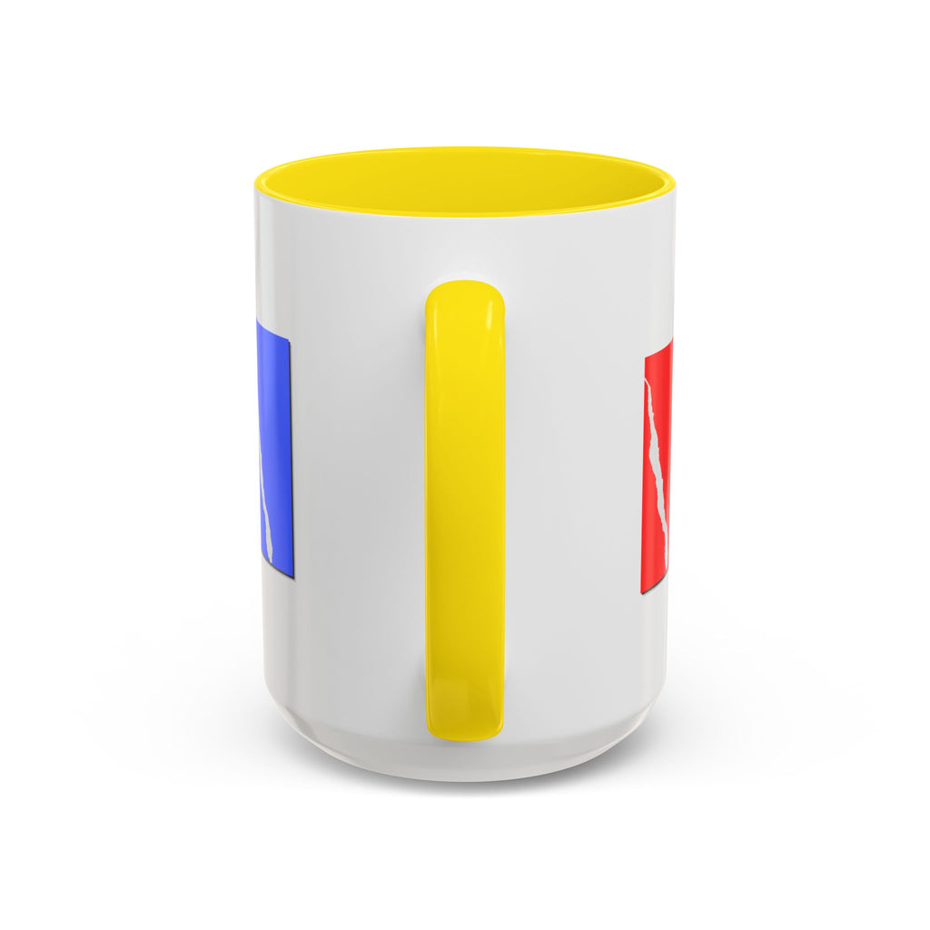 Accent Coffee Mug — Red, White & Blue Abstract Stripe Design (11/15oz)