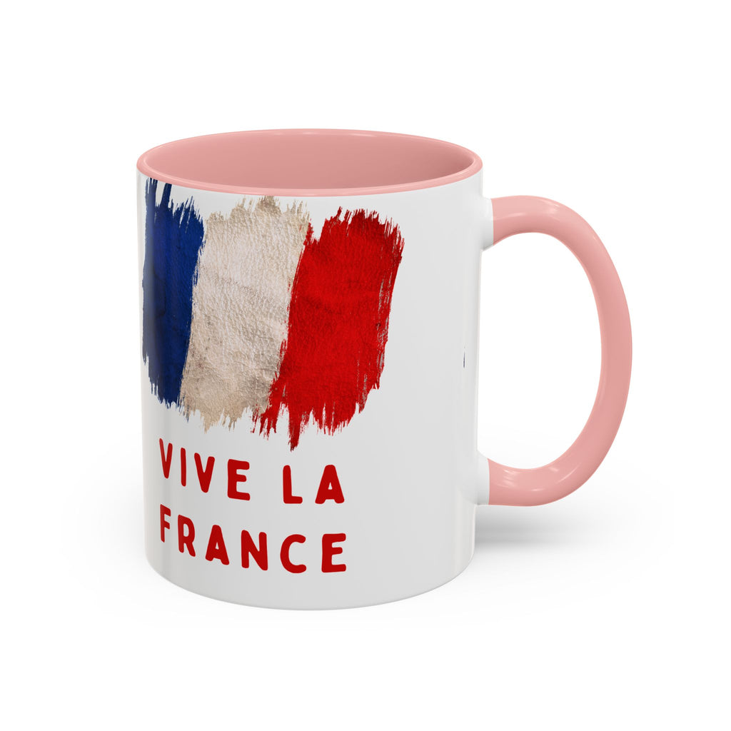 Vive La France Accent Coffee Mug — French Flag Brushstroke 11/15oz