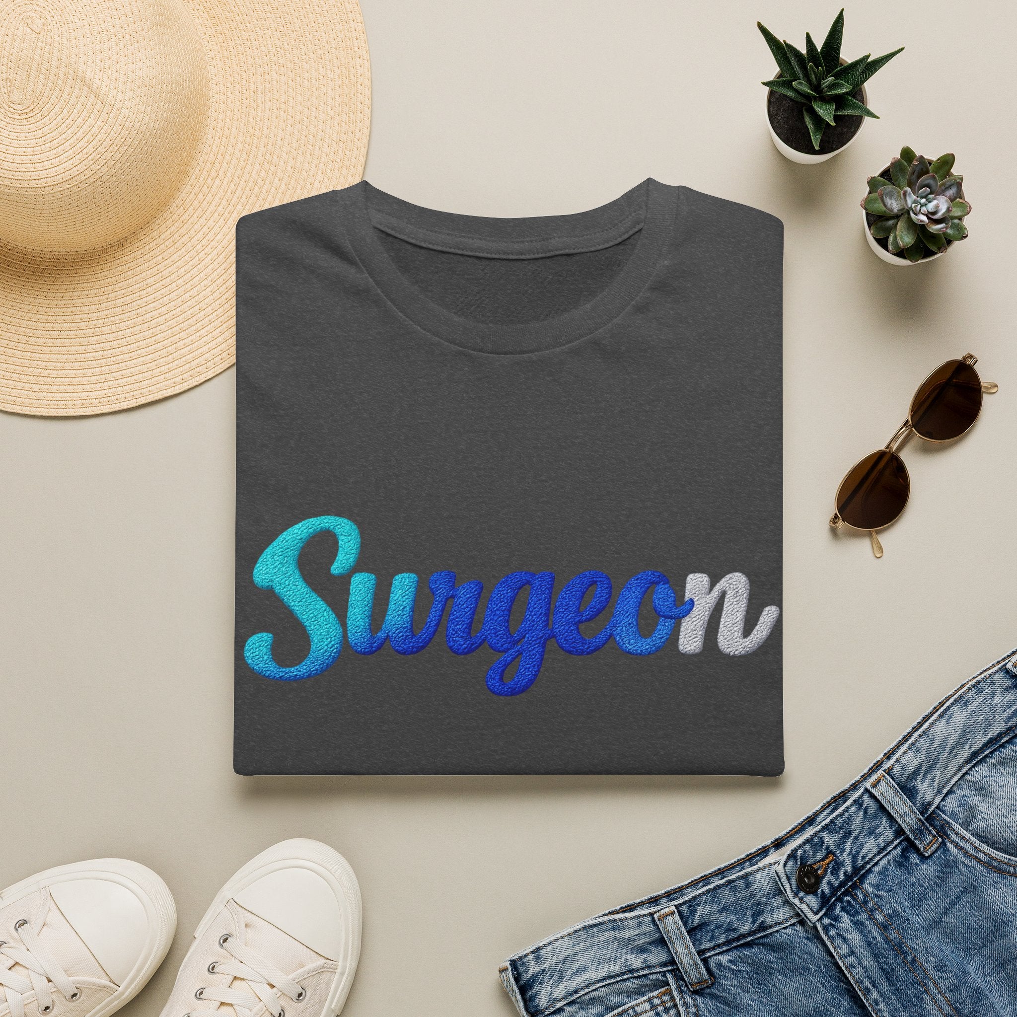 Surgeon Script T-Shirt — Blue Gradient Medical Pride Tee