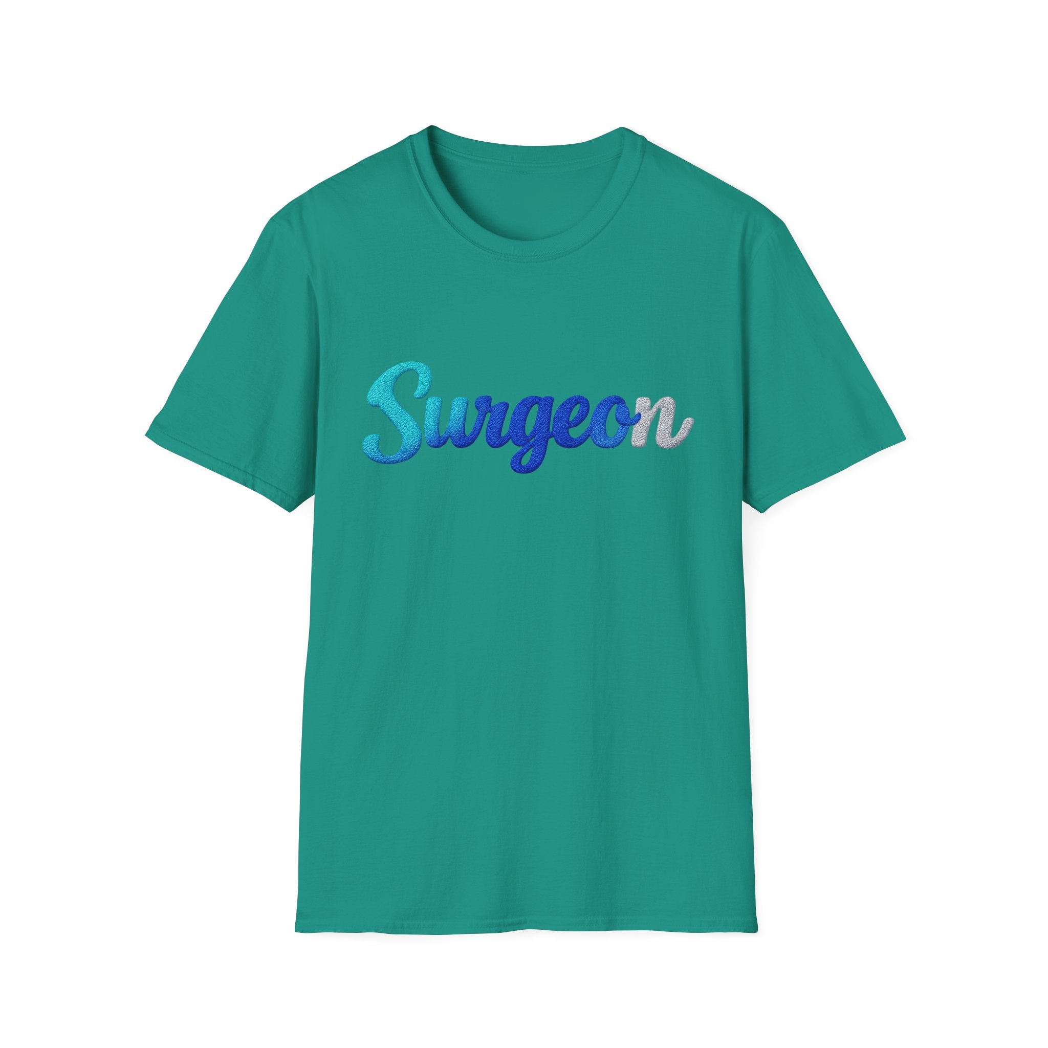 Surgeon Script T-Shirt — Blue Gradient Medical Pride Tee