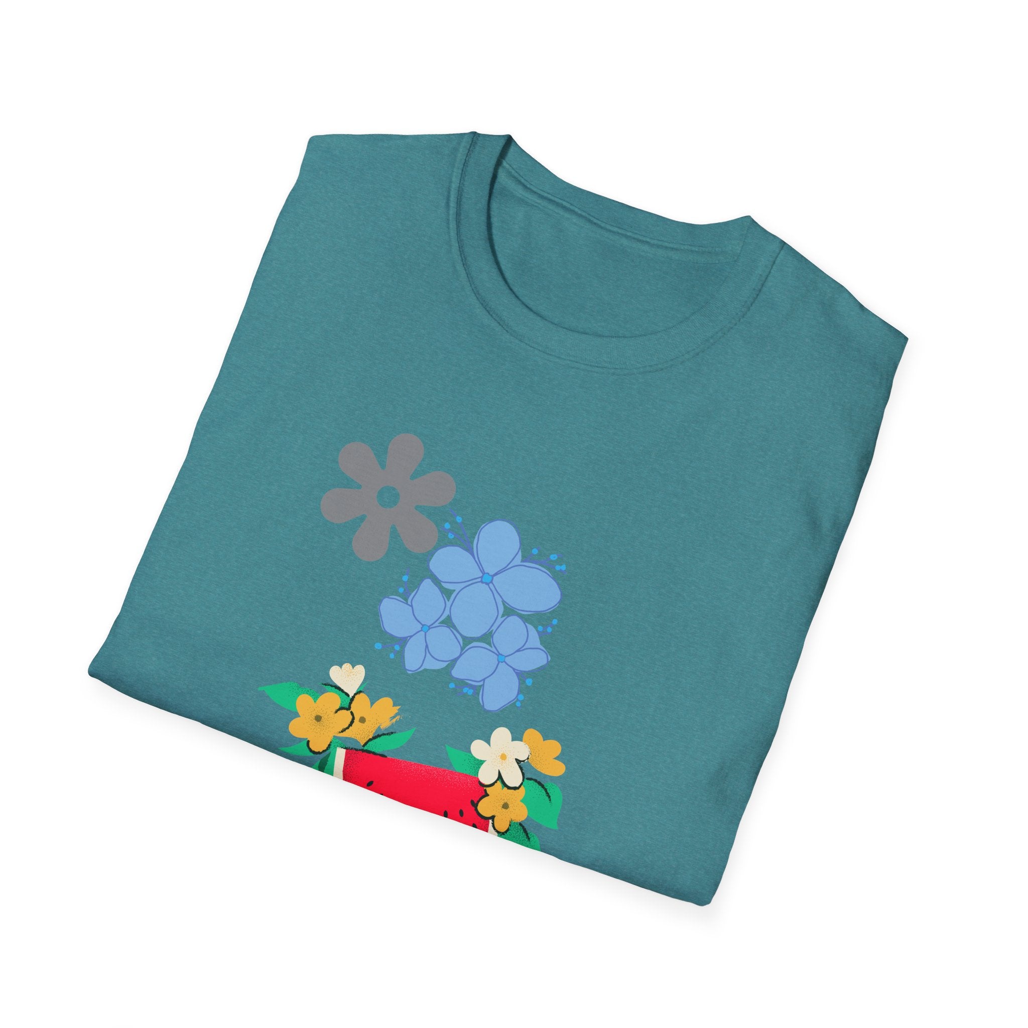 Watermelon Blossom Tee — Floral Fruit Graphic T-Shirt