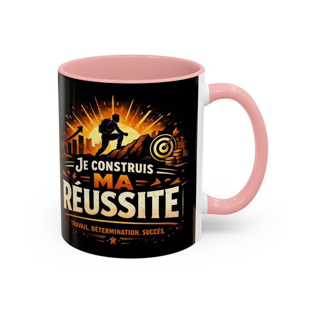 Motivational Coffee Mug — "Je Construis Ma Réussite" French Success Quote
