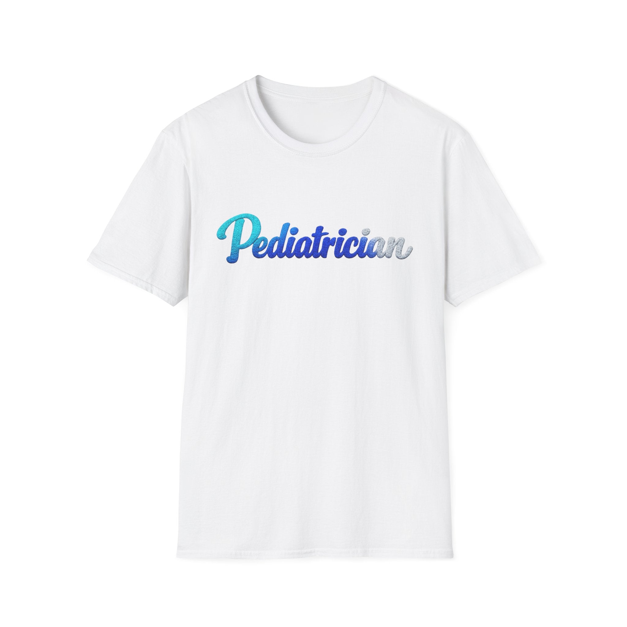 Pediatrician Script Tee — Blue Gradient Pediatric Doctor Shirt