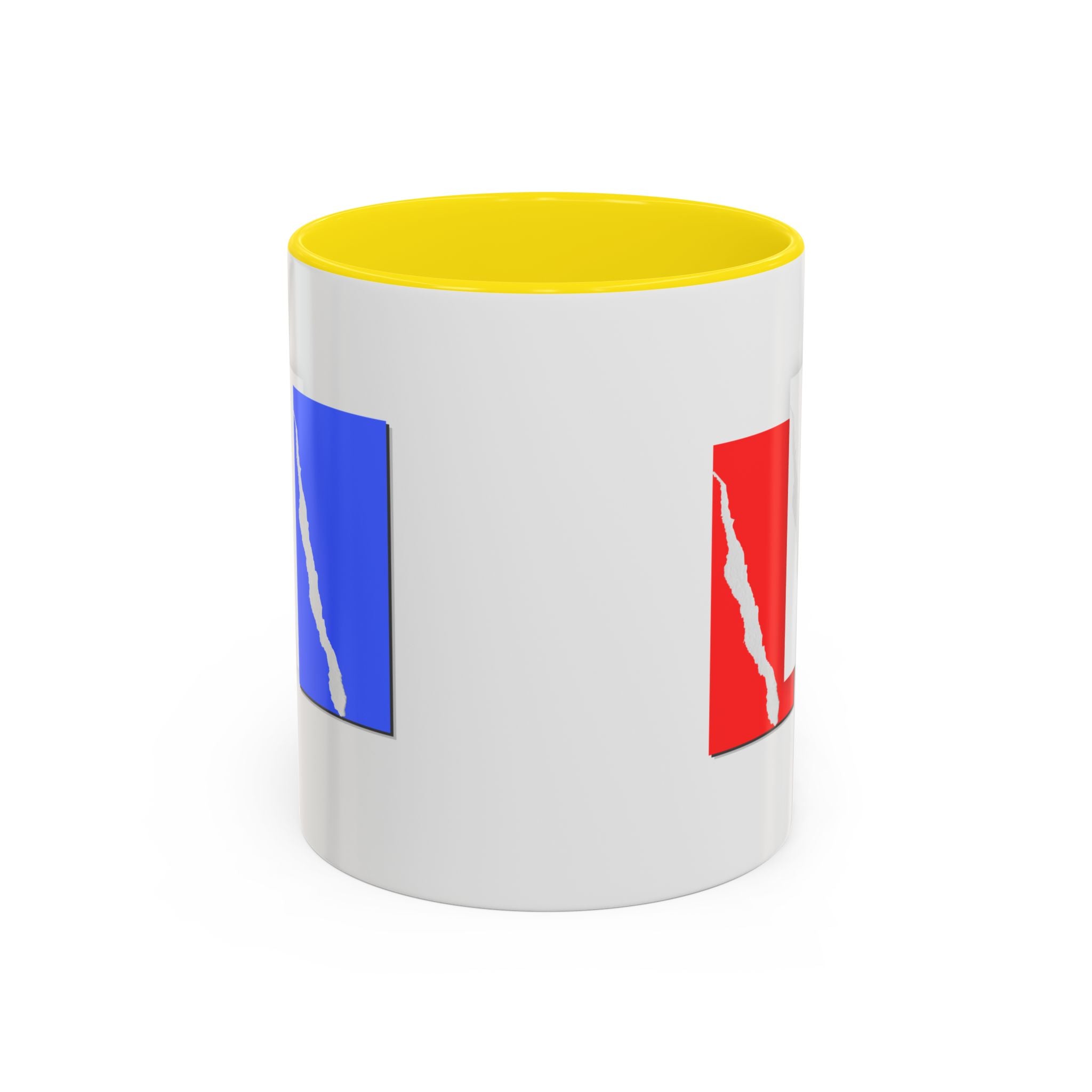 Accent Coffee Mug — Red, White & Blue Abstract Stripe Design (11/15oz)