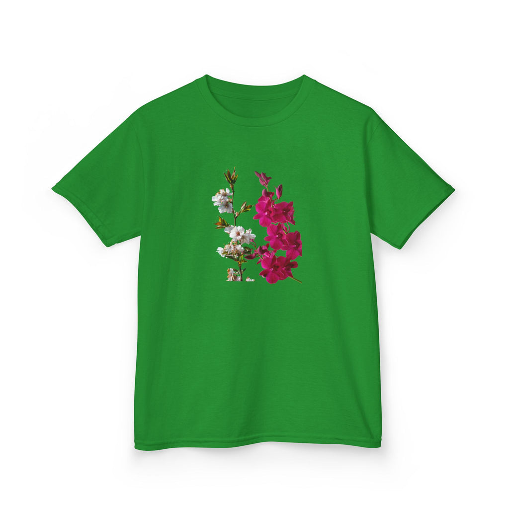 Kids Floral Tee — Pink Bougainvillea Graphic Cotton Shirt