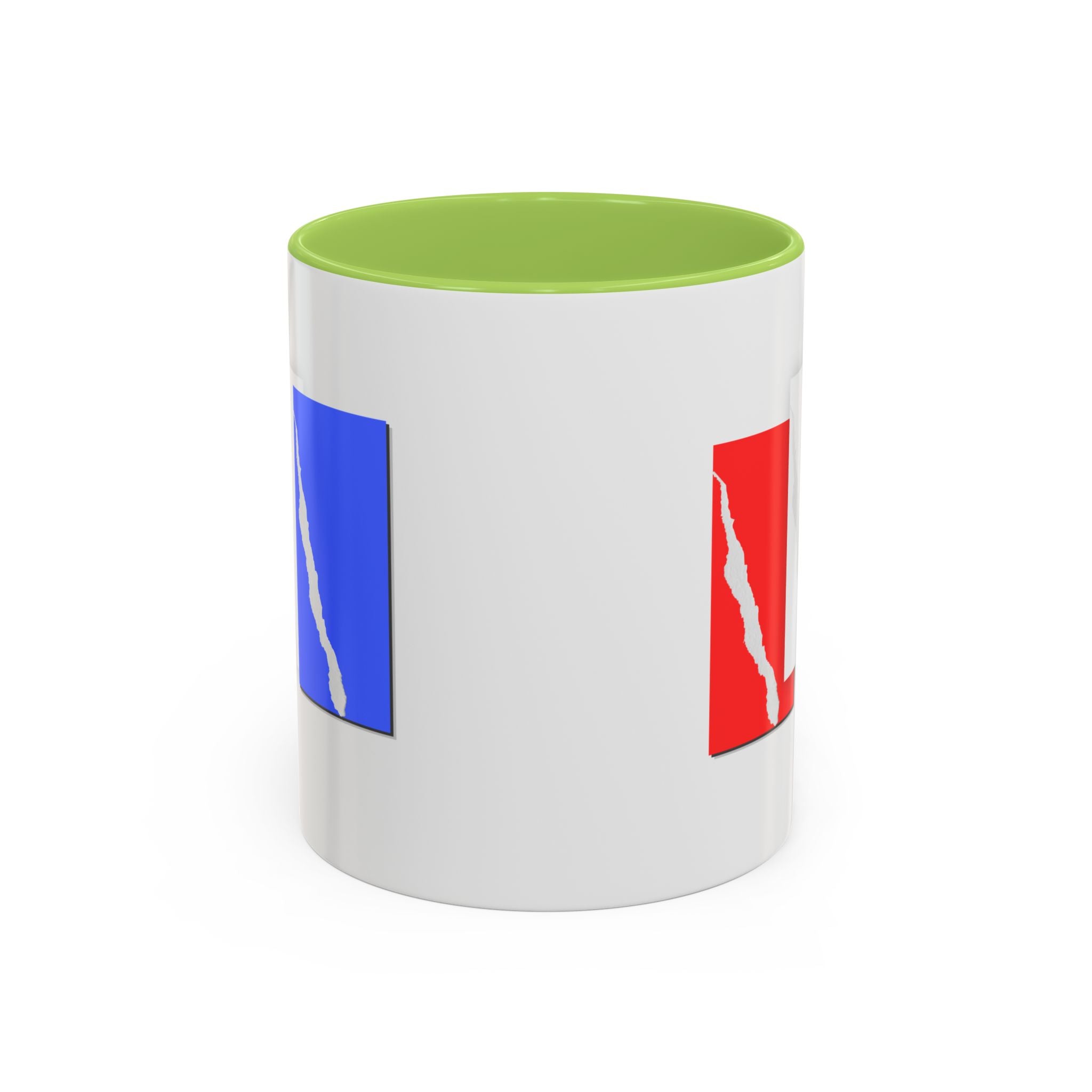 Accent Coffee Mug — Red, White & Blue Abstract Stripe Design (11/15oz)