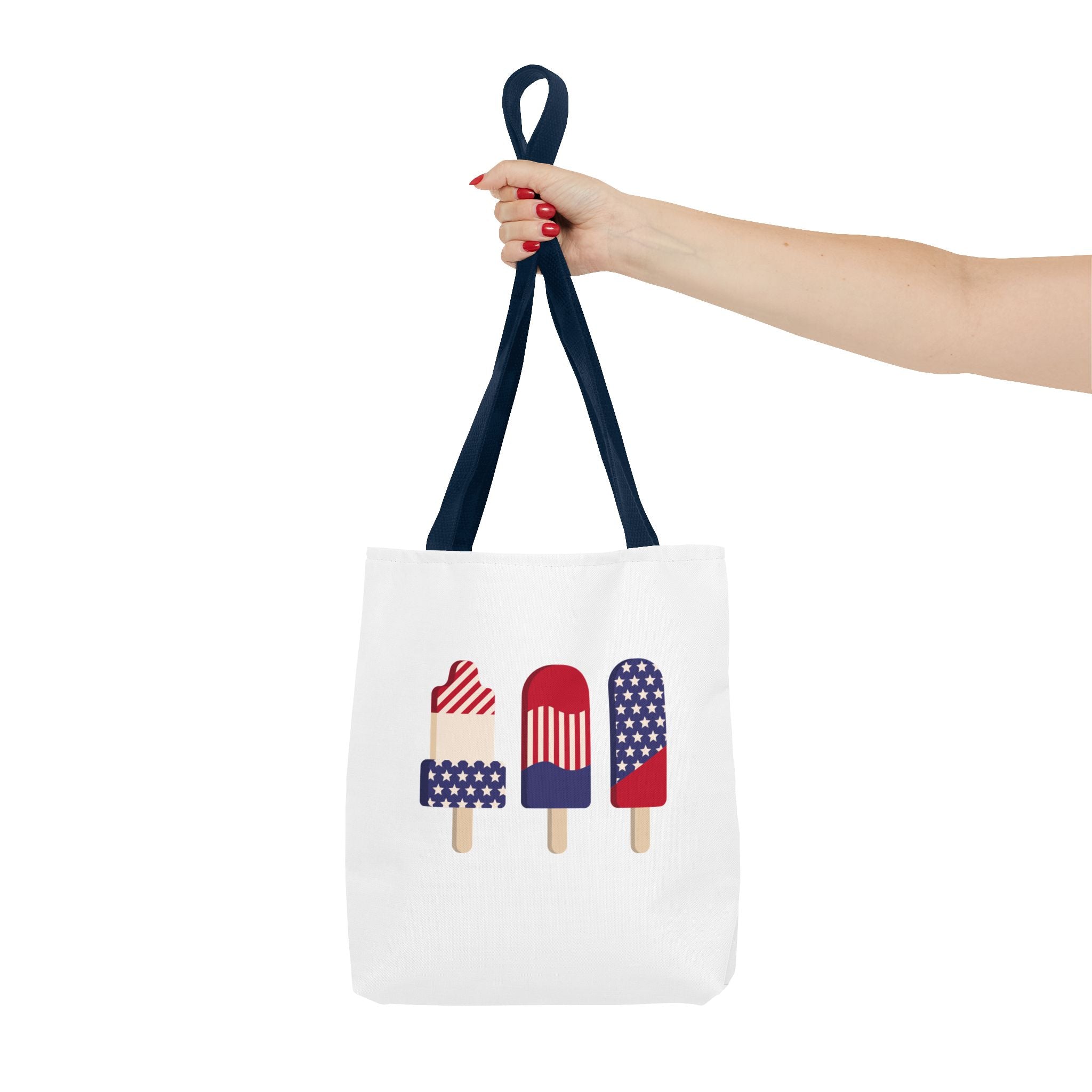 Patriotic Popsicle Tote Bag — 4th of July American Flag Summer Beach Tote