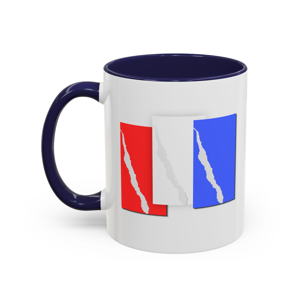 Accent Coffee Mug — Red, White & Blue Abstract Stripe Design (11/15oz)